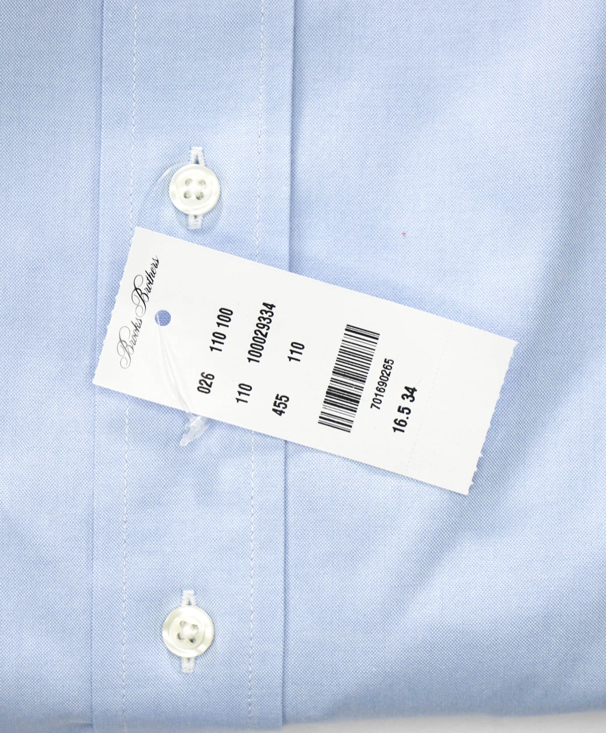 $128 BROOKS BROTHERS - Blue NON-IRON REGENT Shirt - 16.5 - 34