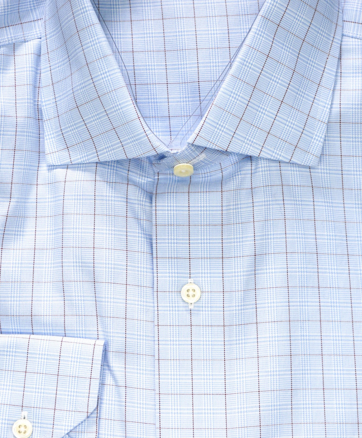$128 BROOKS BROTHERS - Blue Plaid NON-IRON MILANO Shirt - 17 - 35