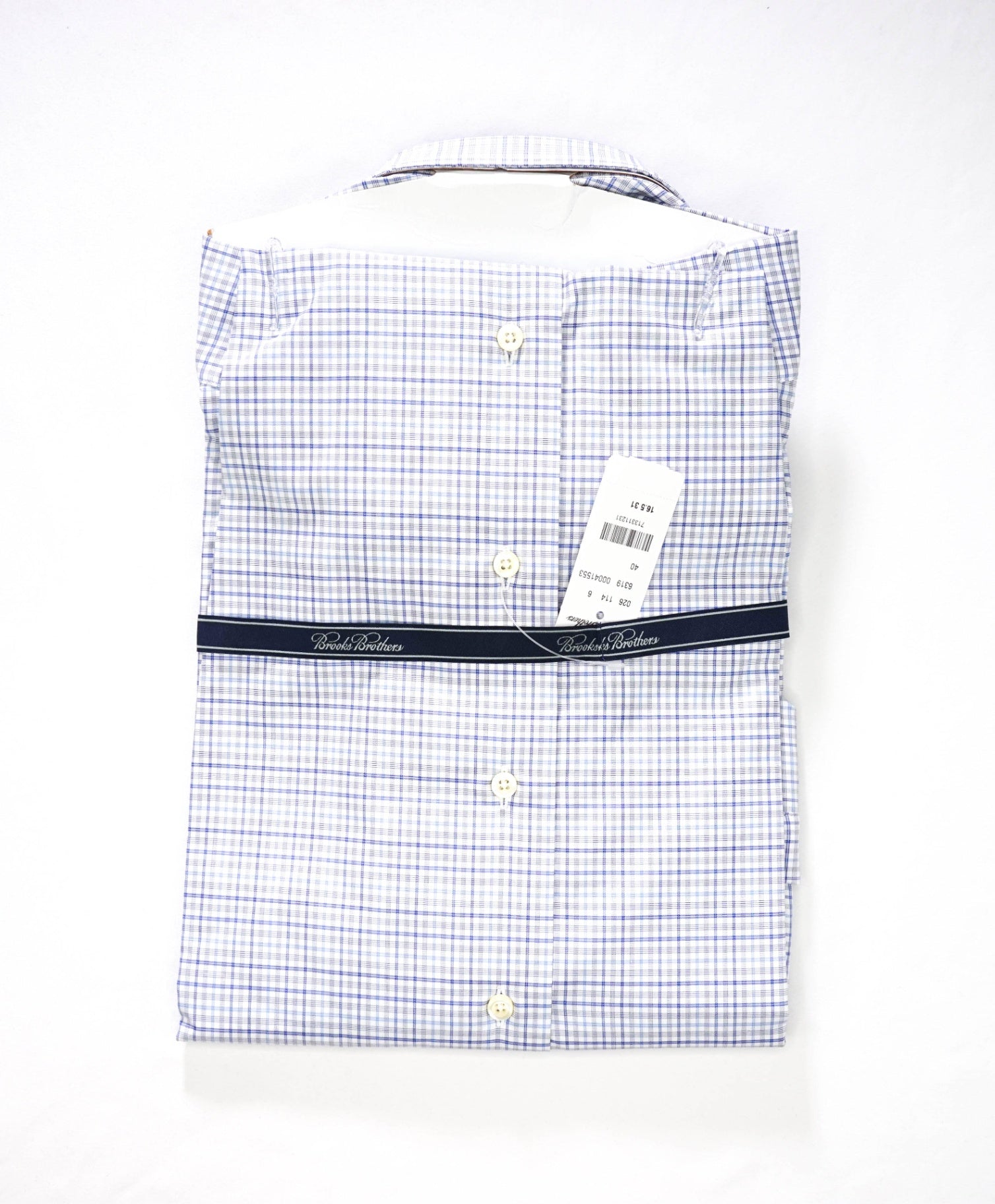 $198 BROOKS BROTHERS - Blue Plaid MAKERS AND MERCHANTS REGENT Shirt - 16.5 - 31