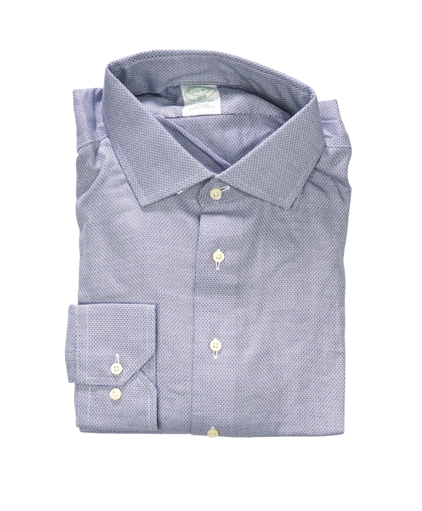 $128 BROOKS BROTHERS - Blue Geometric NON-IRON MILANO Shirt - 17.5 - 36/37