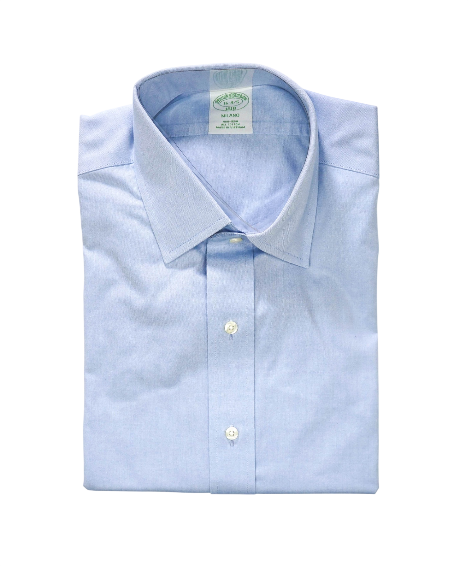 $128 BROOKS BROTHERS - Blue NON-IRON MILANO Shirt - 16 - 34/35