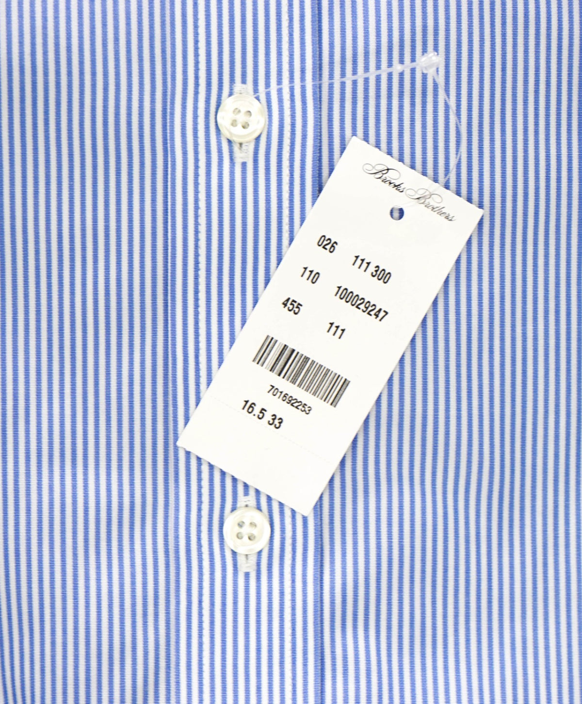 $128 BROOKS BROTHERS - Blue Stripe NON-IRON REGENT Shirt - 16.5 - 33
