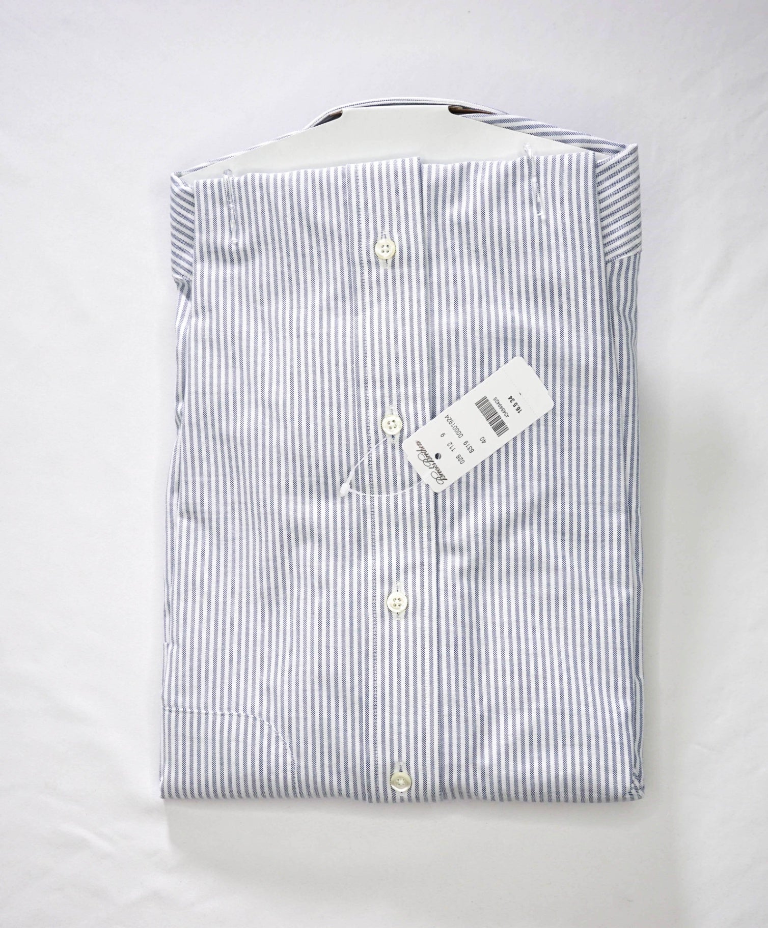 $198 BROOKS BROTHERS - Blue Stripe MADE IN USA MILANO Shirt - 16.5 - 34