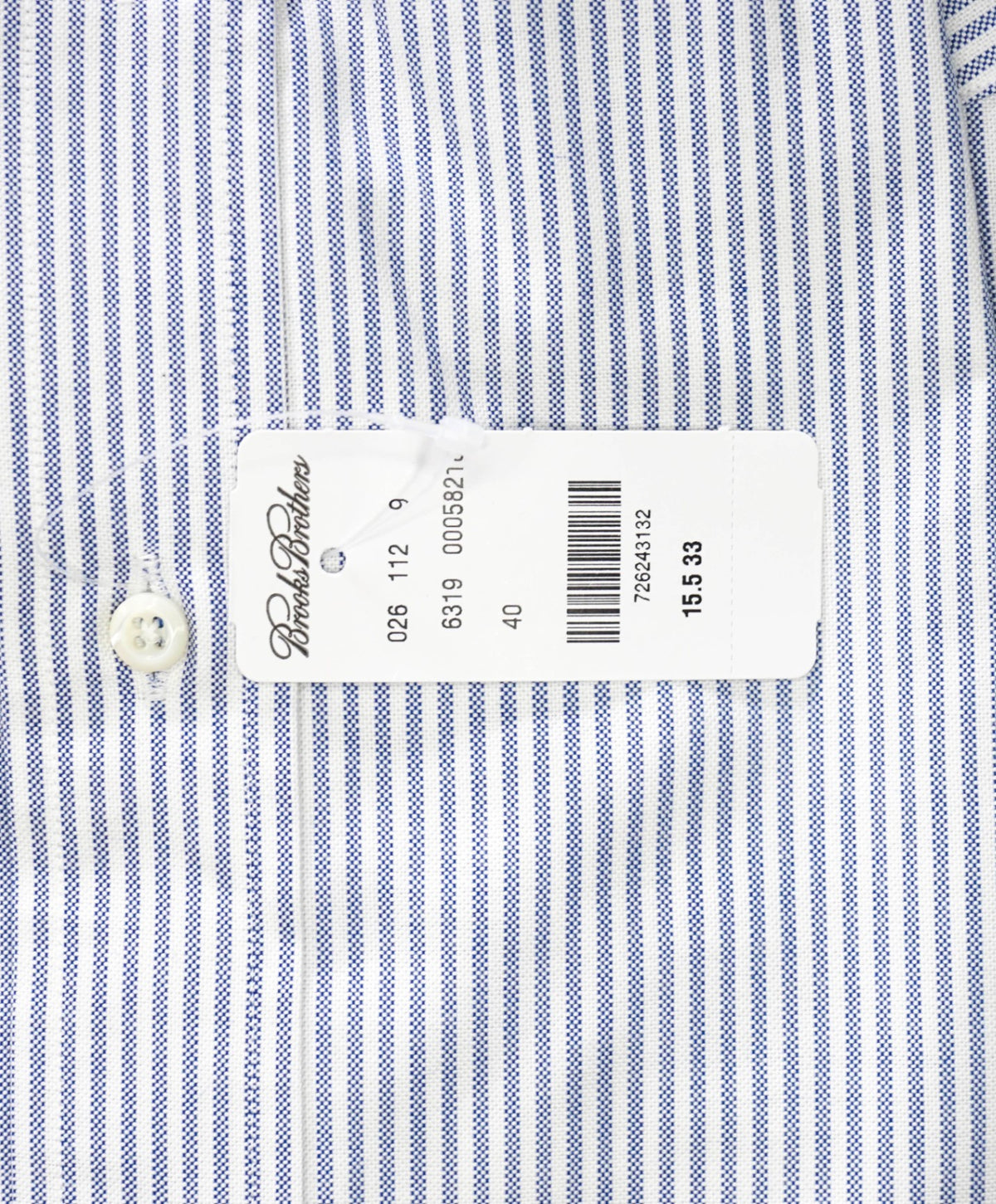 $198 BROOKS BROTHERS - Blue Stripe MADE IN USA MILANO Shirt - 15.5 - 33