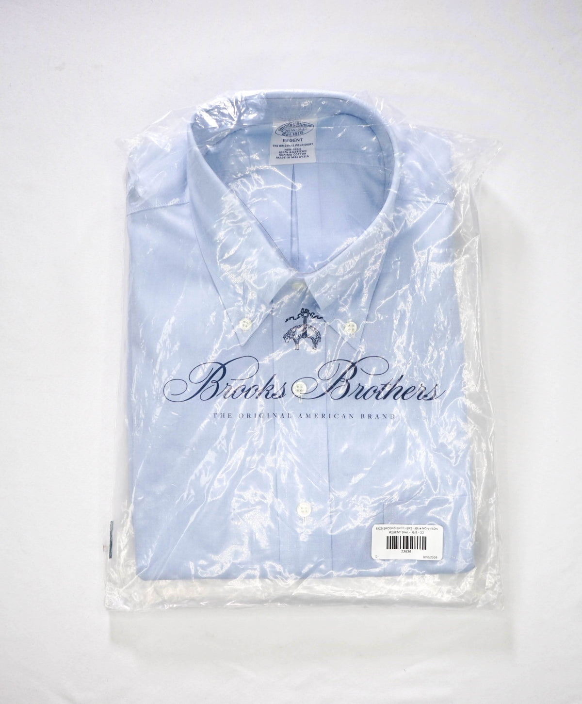 $128 BROOKS BROTHERS - Blue NON-IRON REGENT Shirt - 16.5 - 33