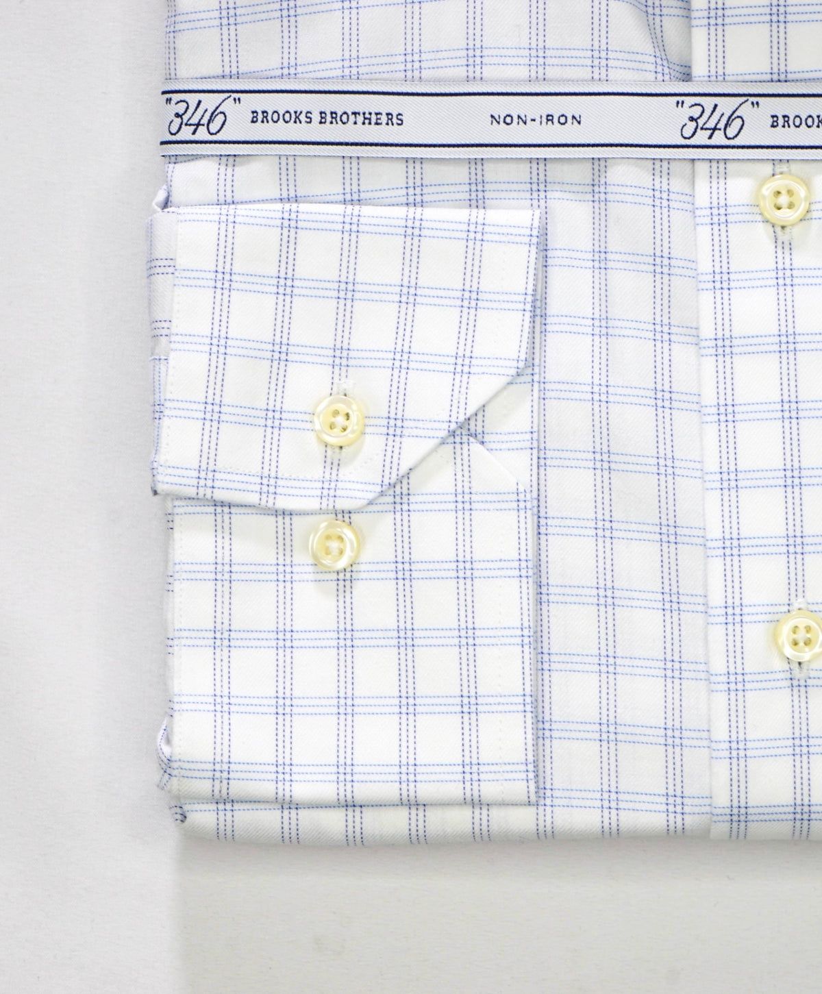 $128 BROOKS BROTHERS - Blue Check NON-IRON "346" Slim Fit Shirt - 18 - 34/35