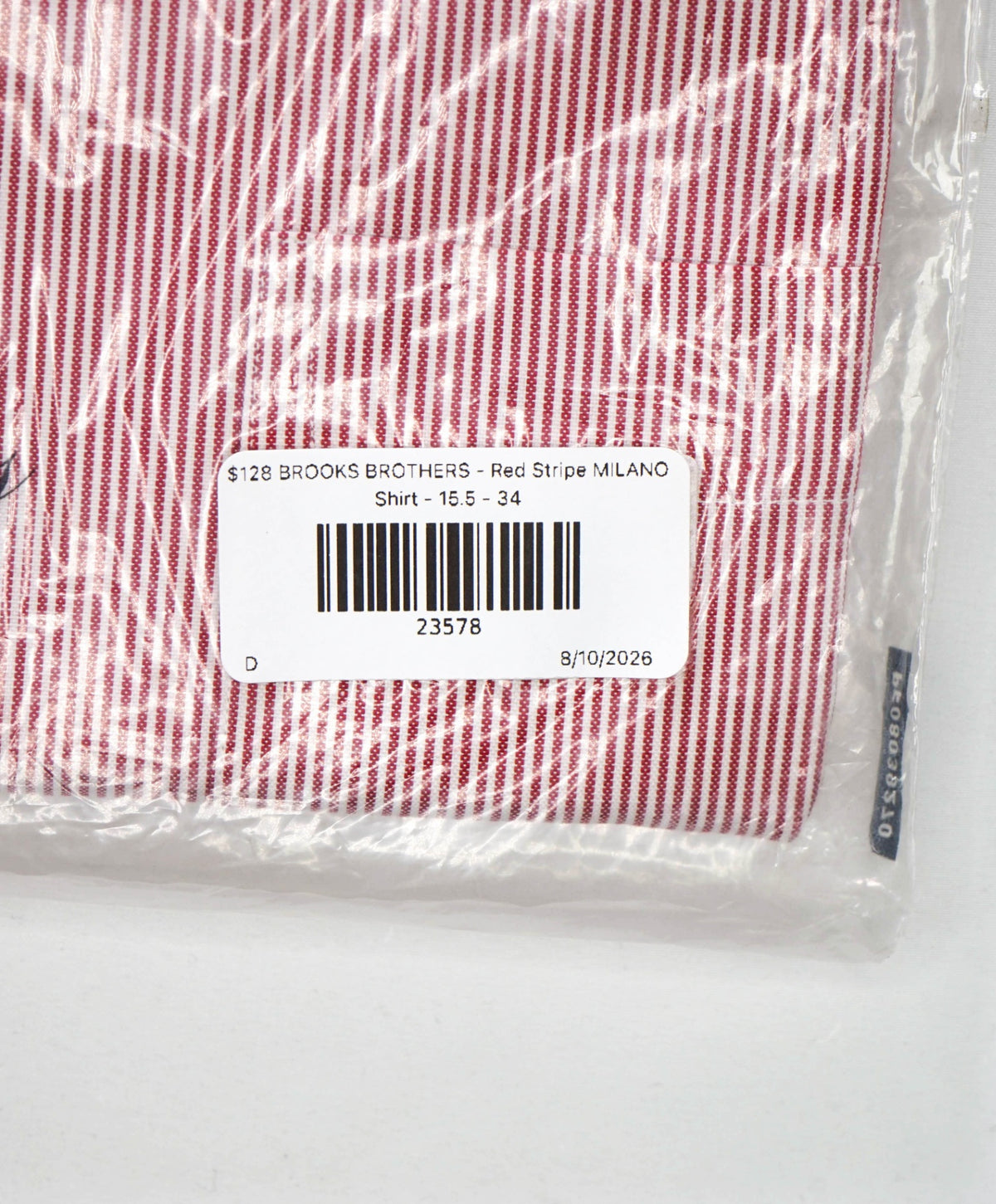 $128 BROOKS BROTHERS - Red Stripe MILANO Shirt - 15.5 - 34
