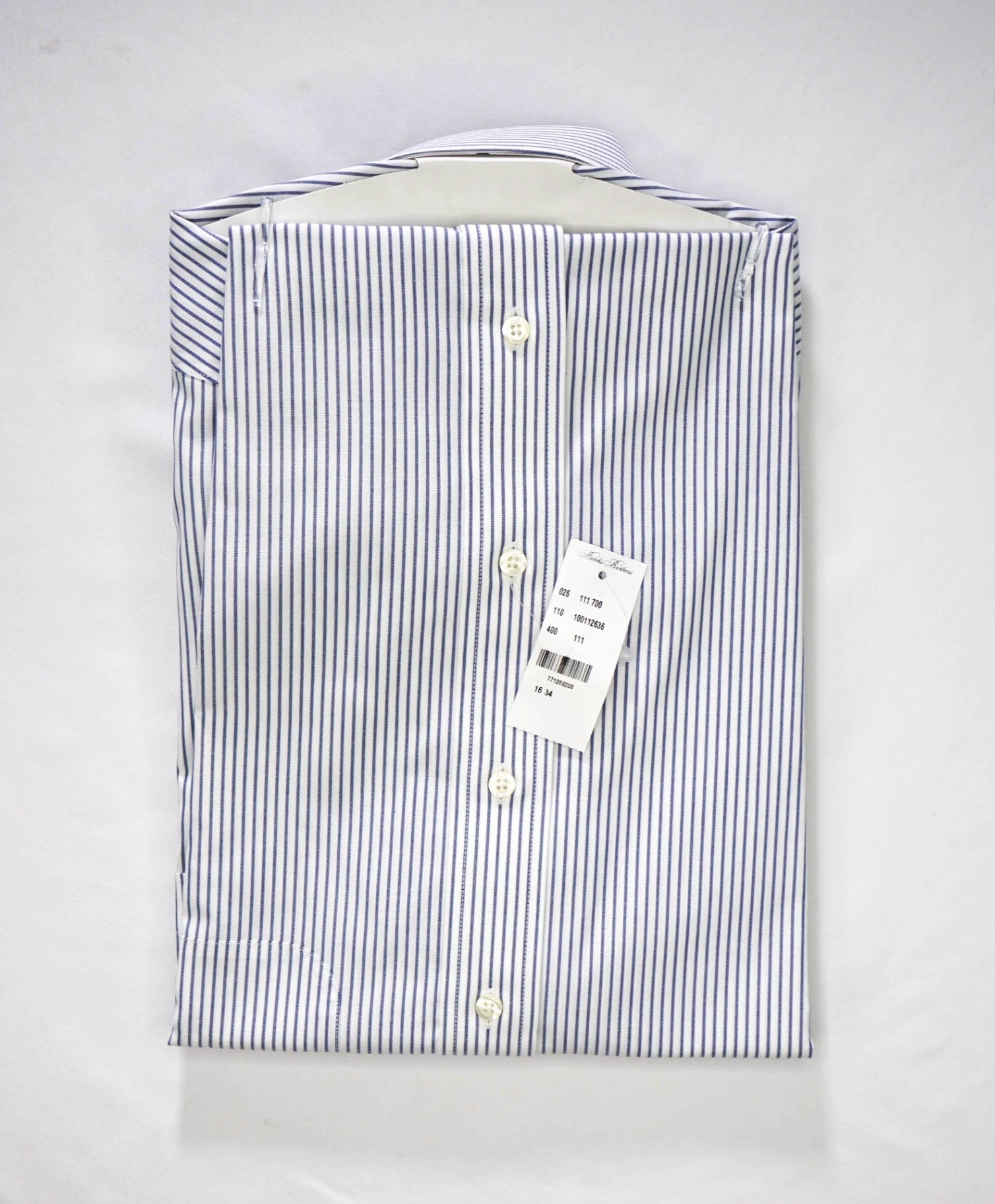 $128 BROOKS BROTHERS - Blue Stripe NON-IRON MILANO Shirt - 16 - 34