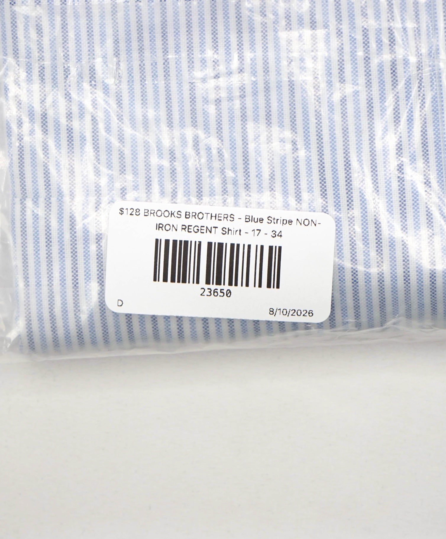 $128 BROOKS BROTHERS - Blue Stripe NON-IRON REGENT Shirt - 17 - 34