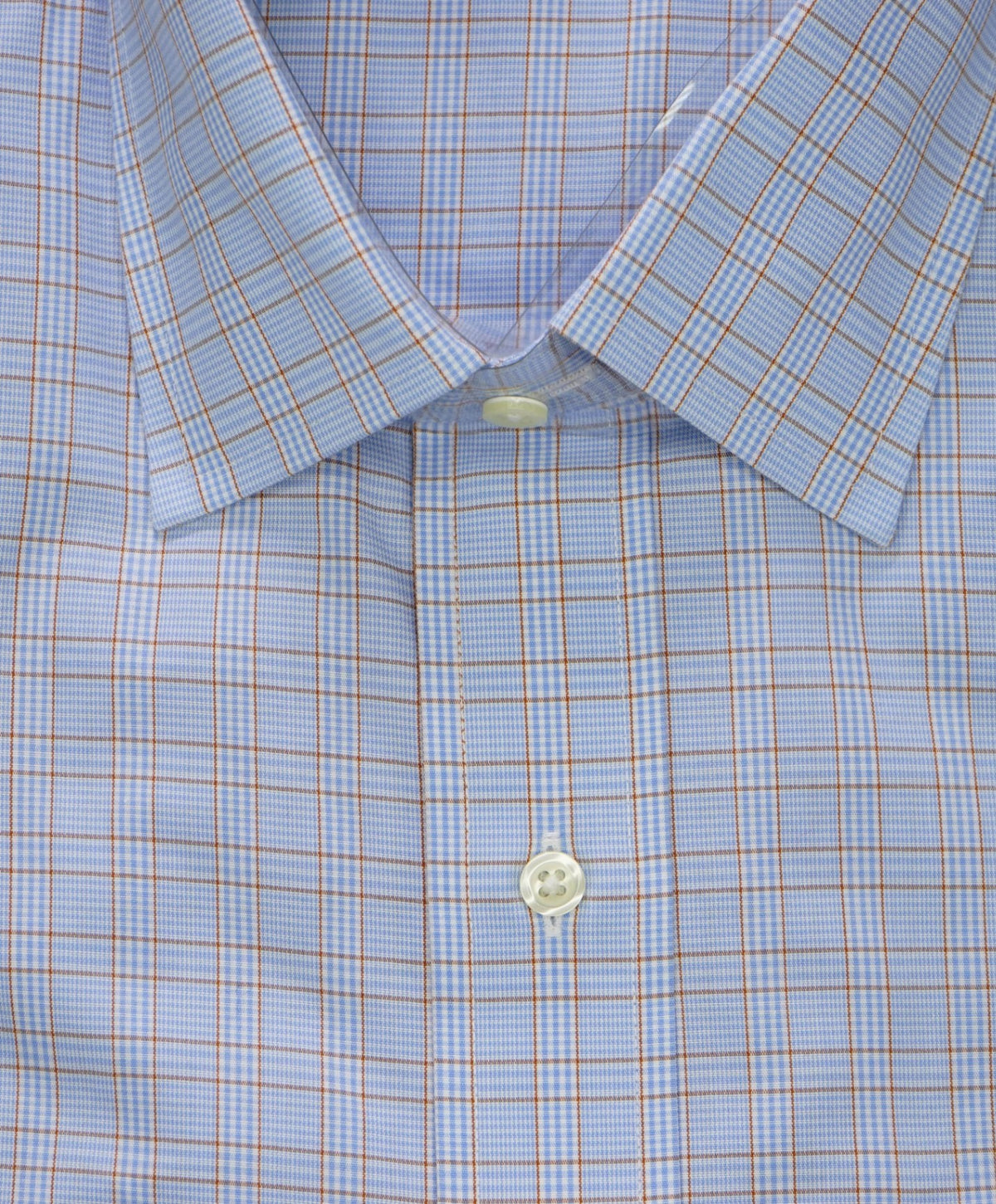 $128 BROOKS BROTHERS - Blue Plaid NON-IRON MILANO Shirt - 17 - 35