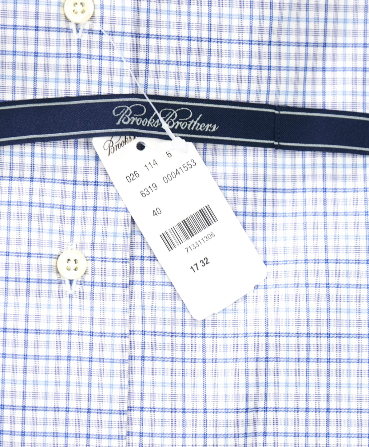 $198 BROOKS BROTHERS - Blue Plaid MAKERS AND MERCHANTS REGENT Shirt - 17 - 32