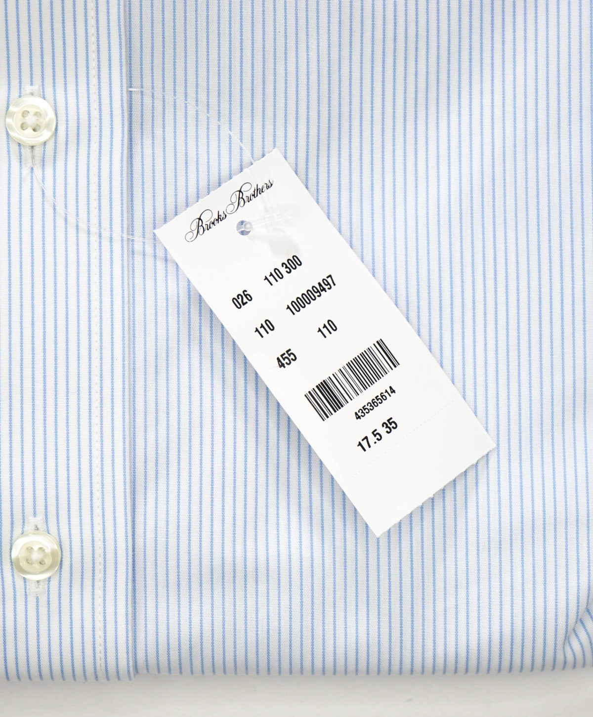 $128 BROOKS BROTHERS - Blue Stripe NON-IRON REGENT Shirt - 17.5 - 35