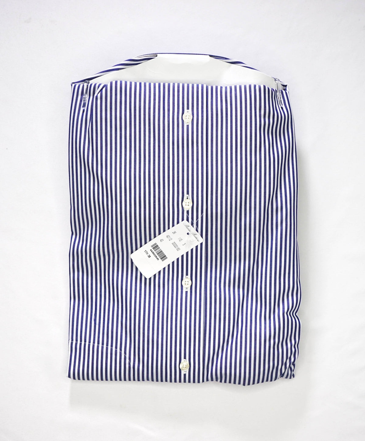 $128 BROOKS BROTHERS - Blue Stripe NON-IRON REGENT Shirt - 17.5 - 38