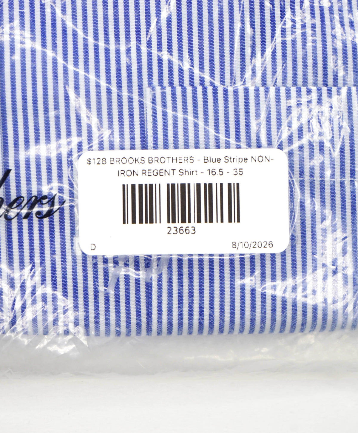 $128 BROOKS BROTHERS - Blue Stripe NON-IRON REGENT Shirt - 16.5 - 35