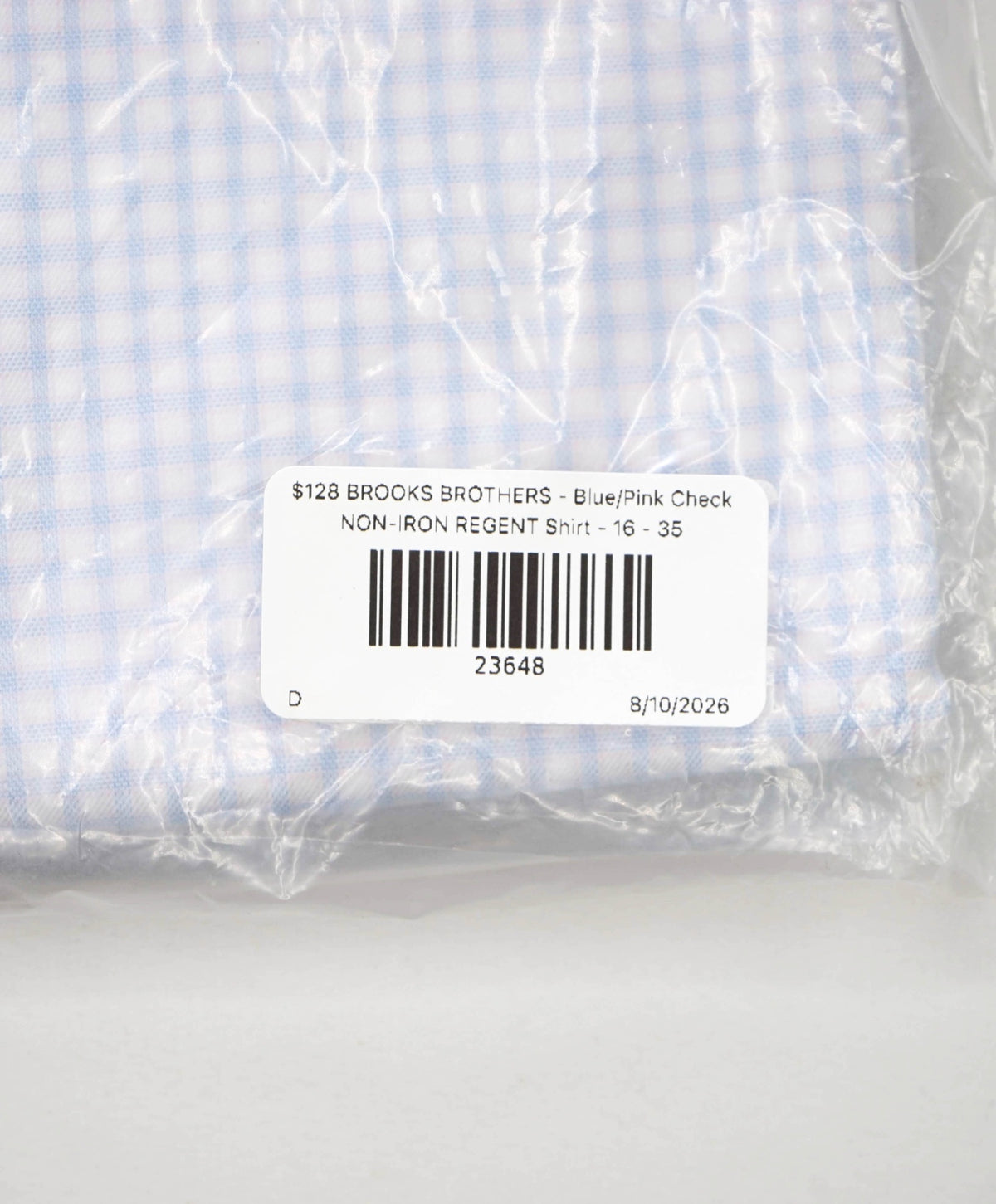 $128 BROOKS BROTHERS - Blue/Pink Check NON-IRON REGENT Shirt - 16 - 35