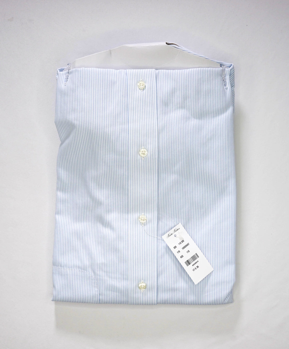 $128 BROOKS BROTHERS - Blue Stripe NON-IRON REGENT Shirt - 17.5 - 35