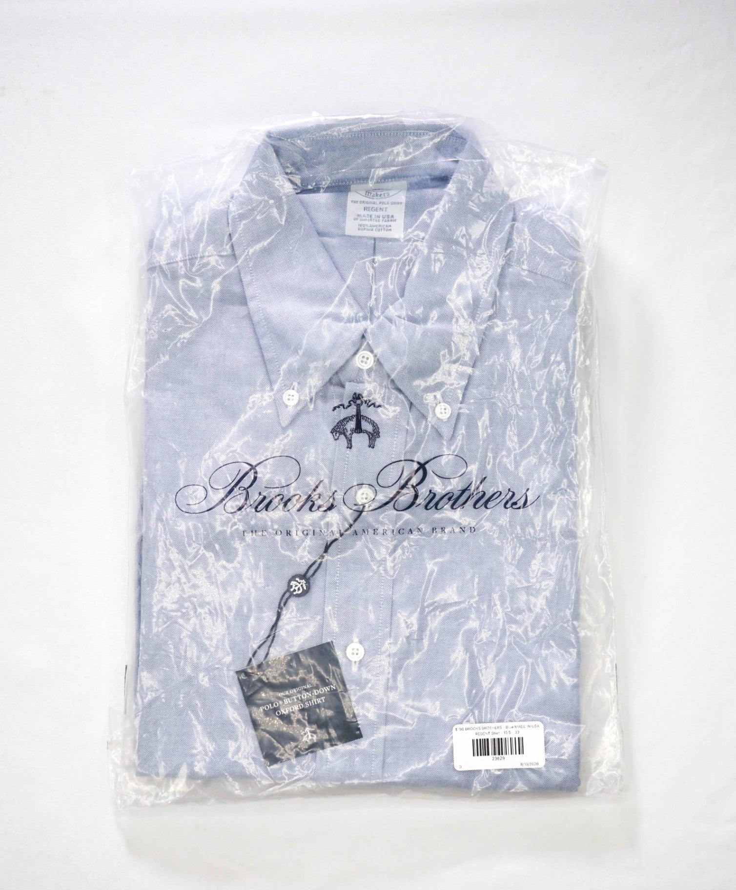 $198 BROOKS BROTHERS - Blue MADE IN USA REGENT Shirt - 15.5 - 33