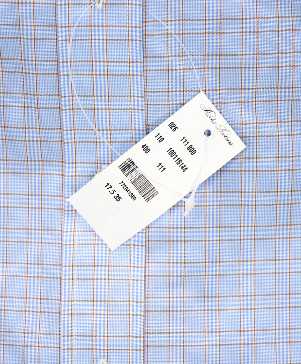 $128 BROOKS BROTHERS - Blue Plaid NON-IRON MILANO Shirt - 17.5 - 35