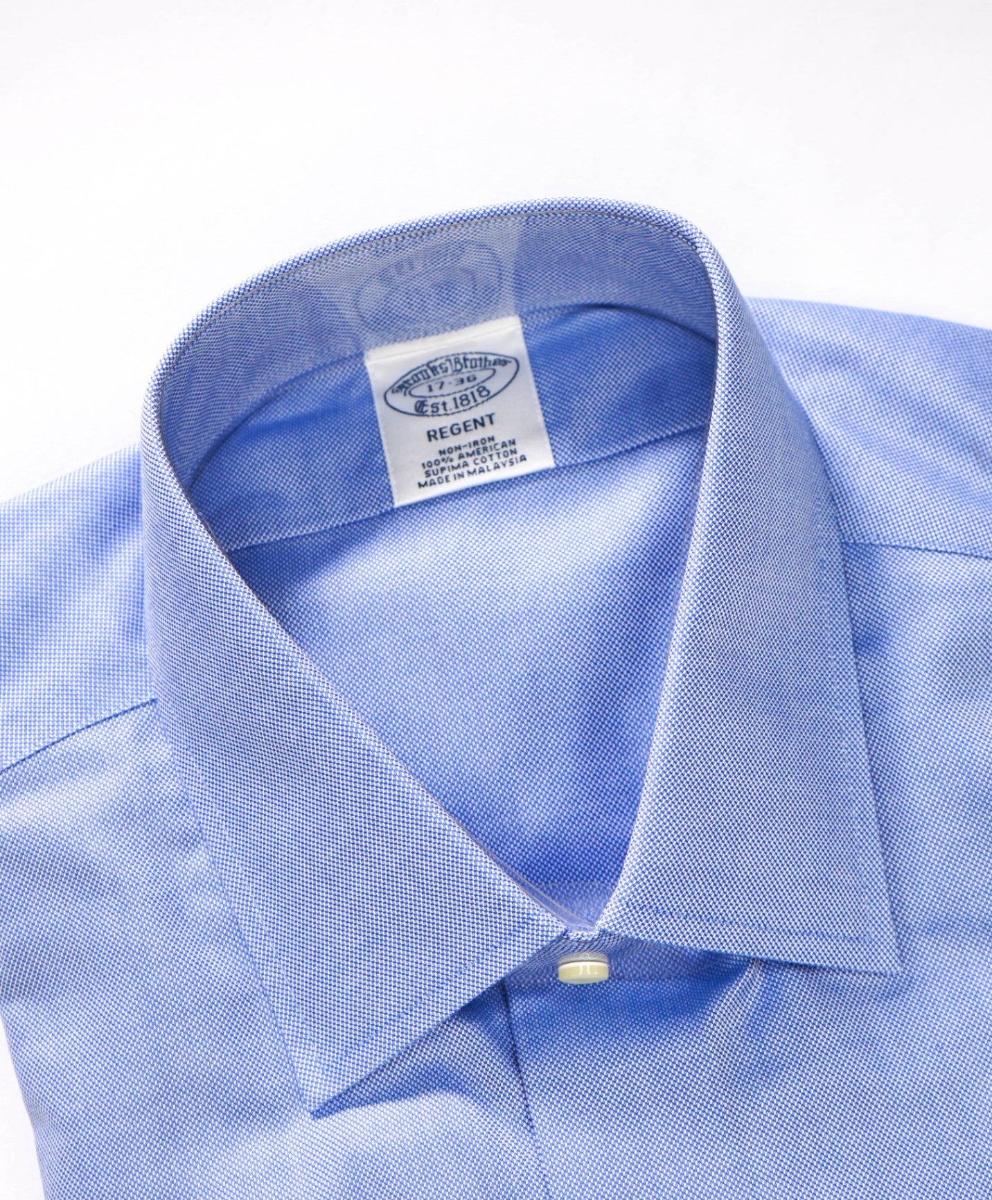 $128 BROOKS BROTHERS - Blue NON-IRON REGENT Shirt - 17 - 36