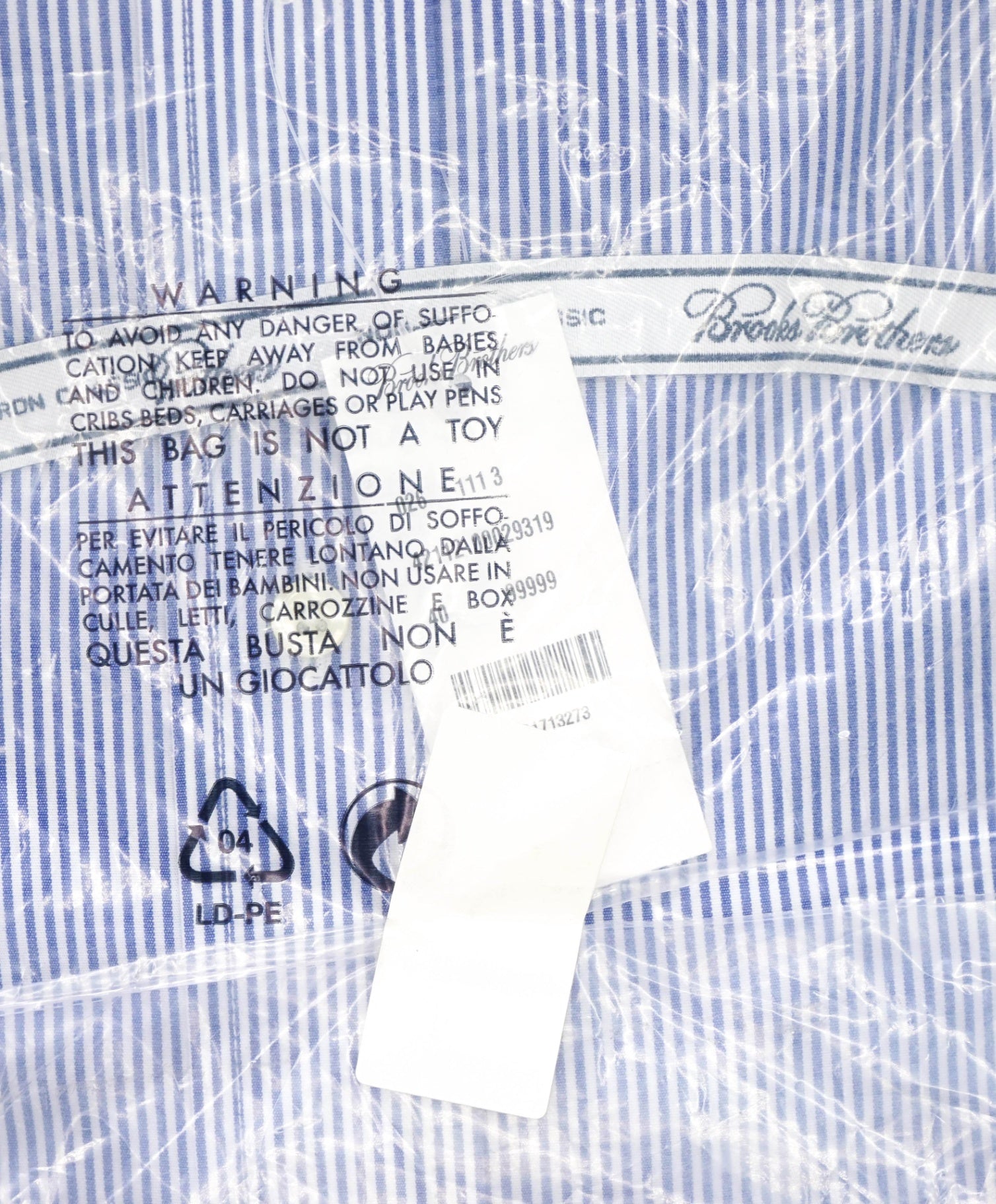 $128 BROOKS BROTHERS - Blue Stripe NON-IRON CLASSIC Shirt - 16.5 - 35