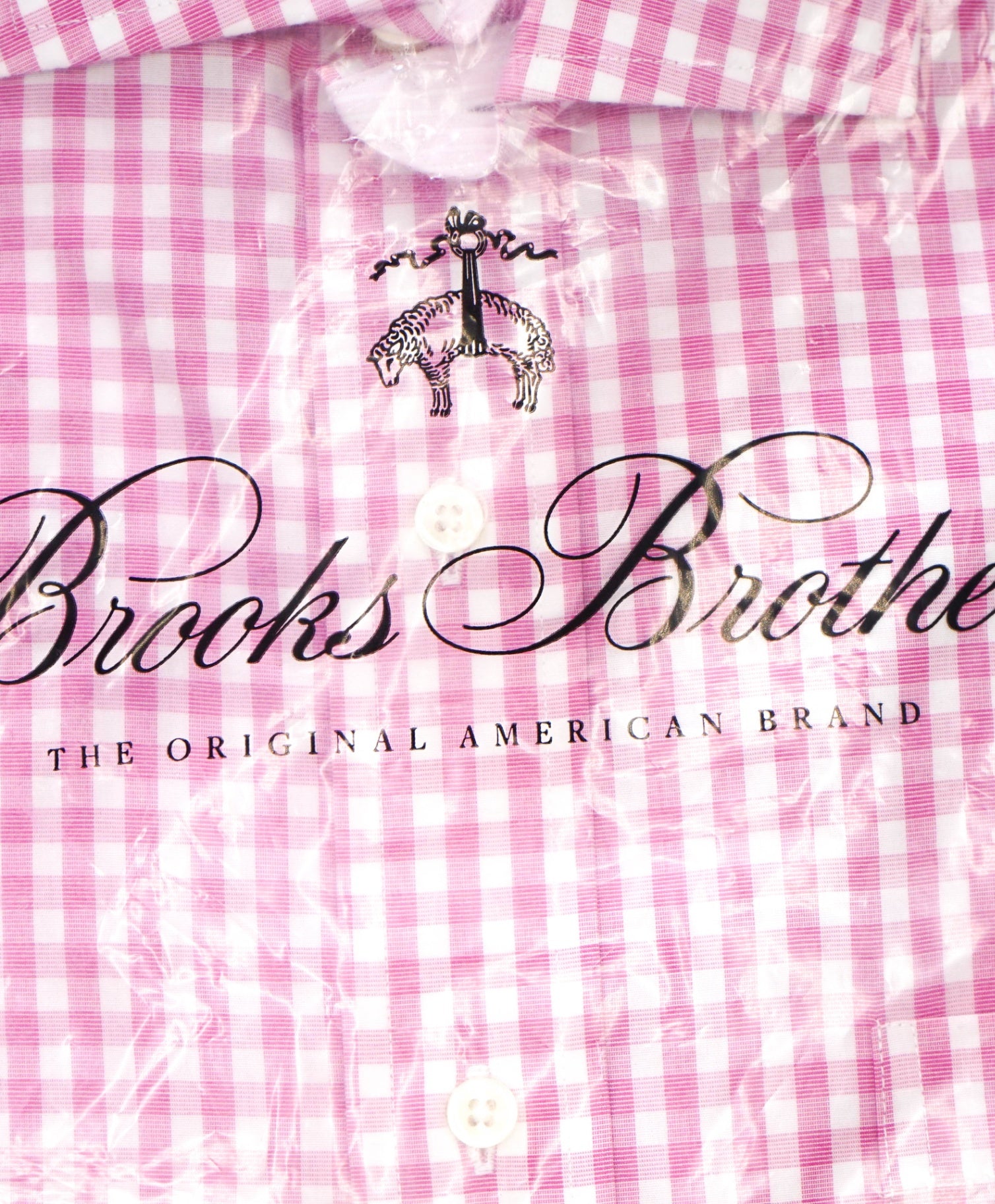 $128 BROOKS BROTHERS - Pink Gingham NON-IRON CLASSIC Shirt - 17 - 34