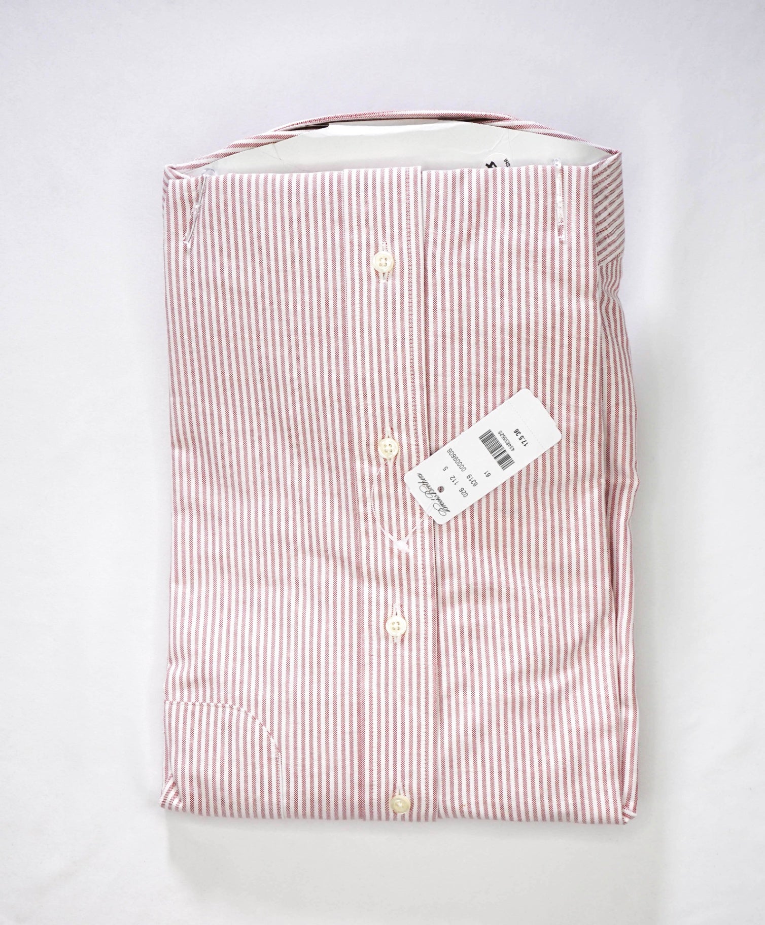 $198 BROOKS BROTHERS - Red Stripe MADE IN USA MAKERS AND MERCHANTS Shirt - 17.5 - 36