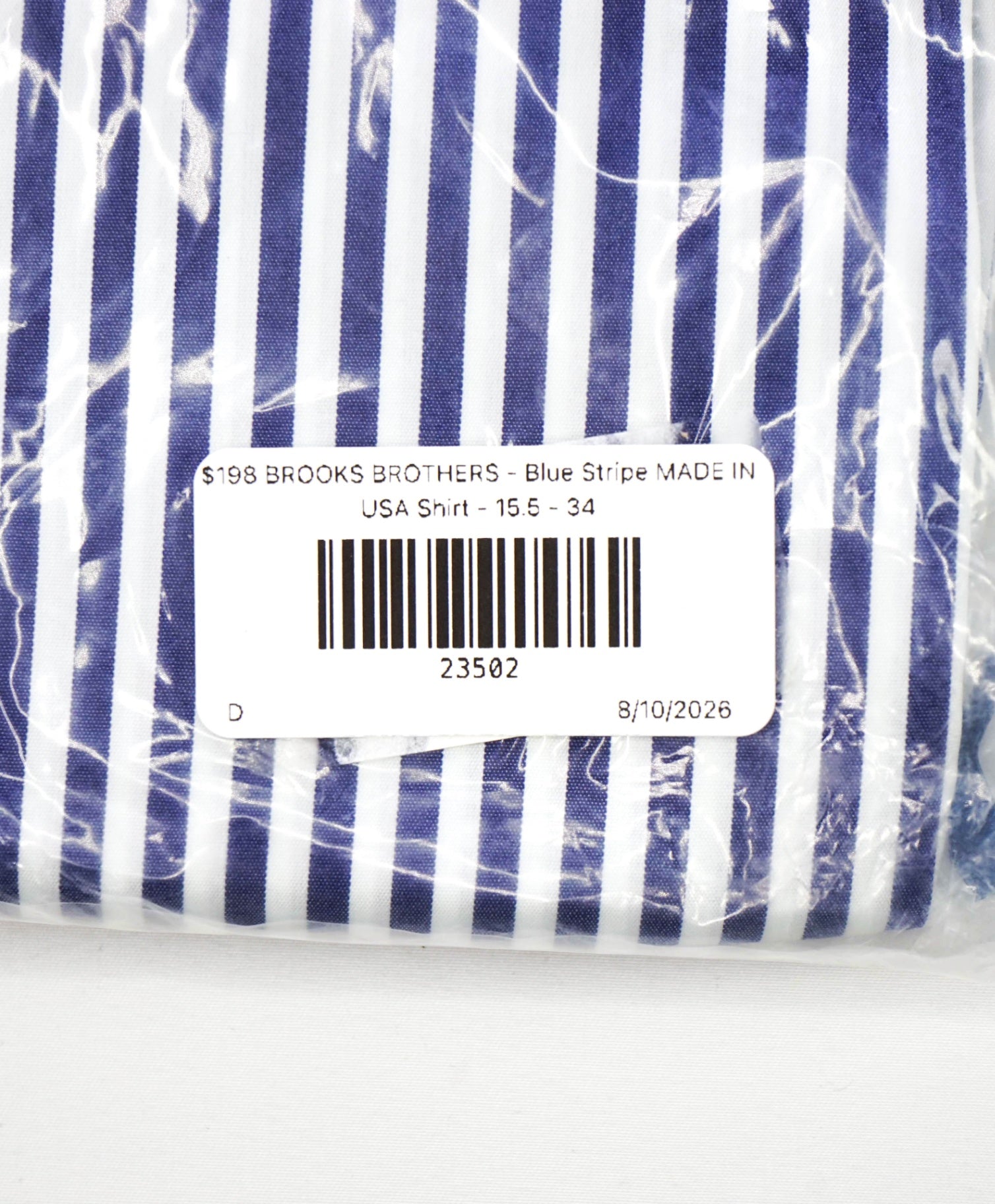 $198 BROOKS BROTHERS - Blue Stripe MADE IN USA Shirt - 15.5 - 34