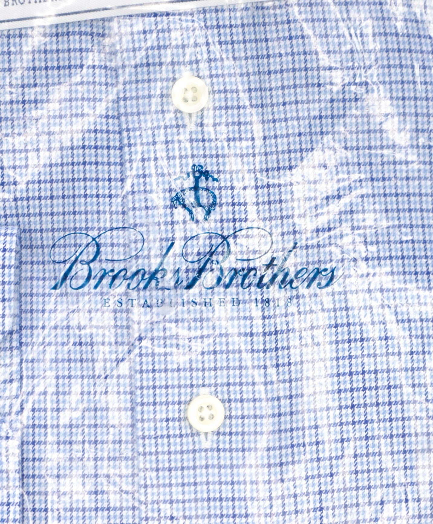 $128 BROOKS BROTHERS - Blue Micro Check NON-IRON "346" SLIM FIT Shirt - 15.5 - 32/33