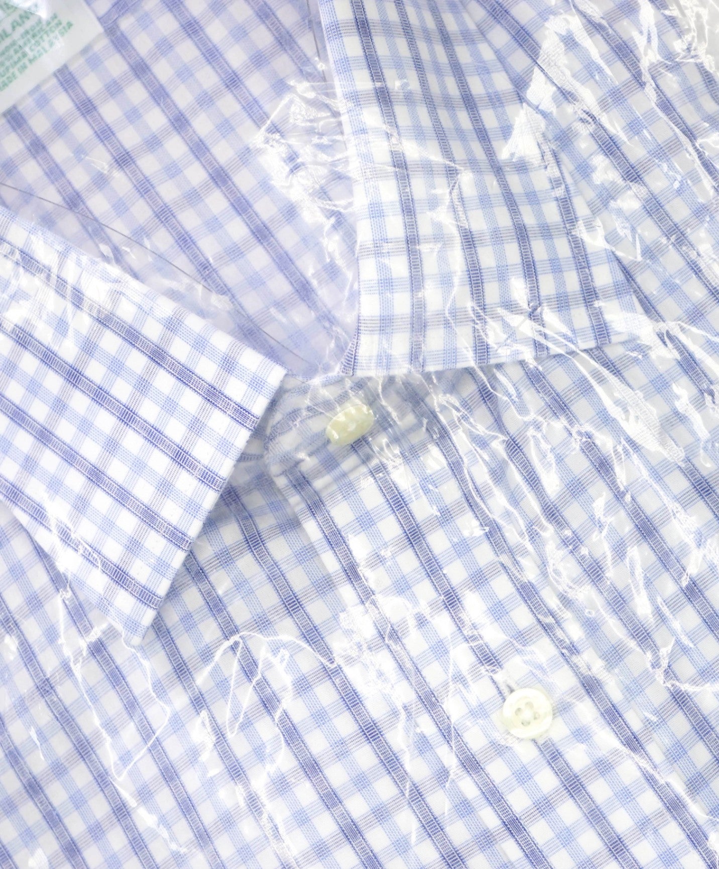 $128 BROOKS BROTHERS - Blue Plaid NON-IRON MILANO Shirt - 17.5 - 35