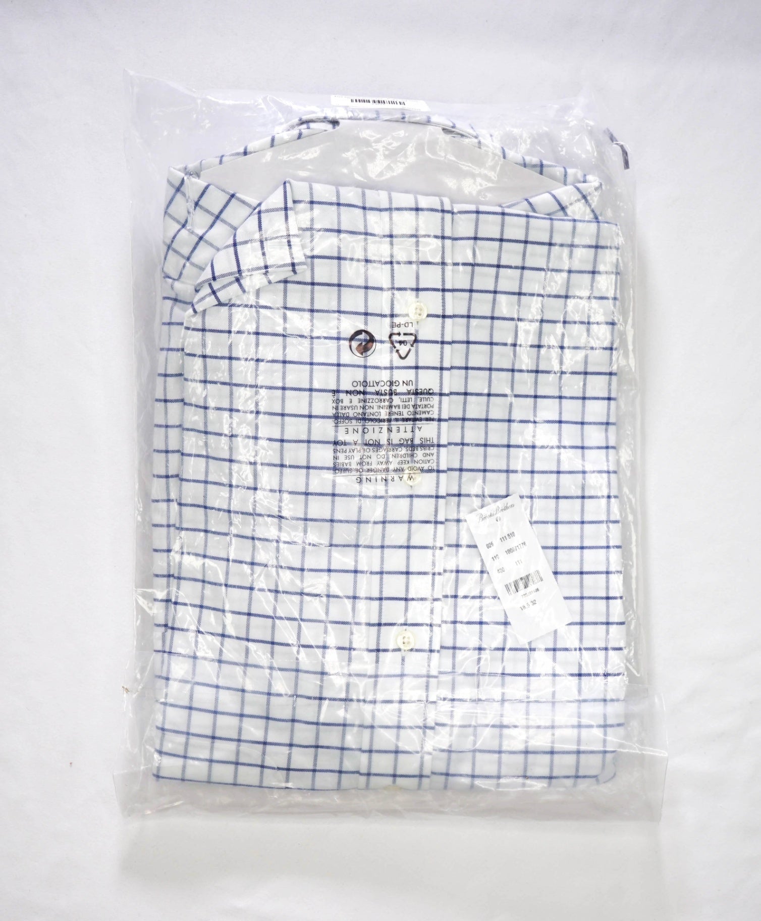 $128 BROOKS BROTHERS - Blue Check NON-IRON MADISON Shirt - 16.5 - 32