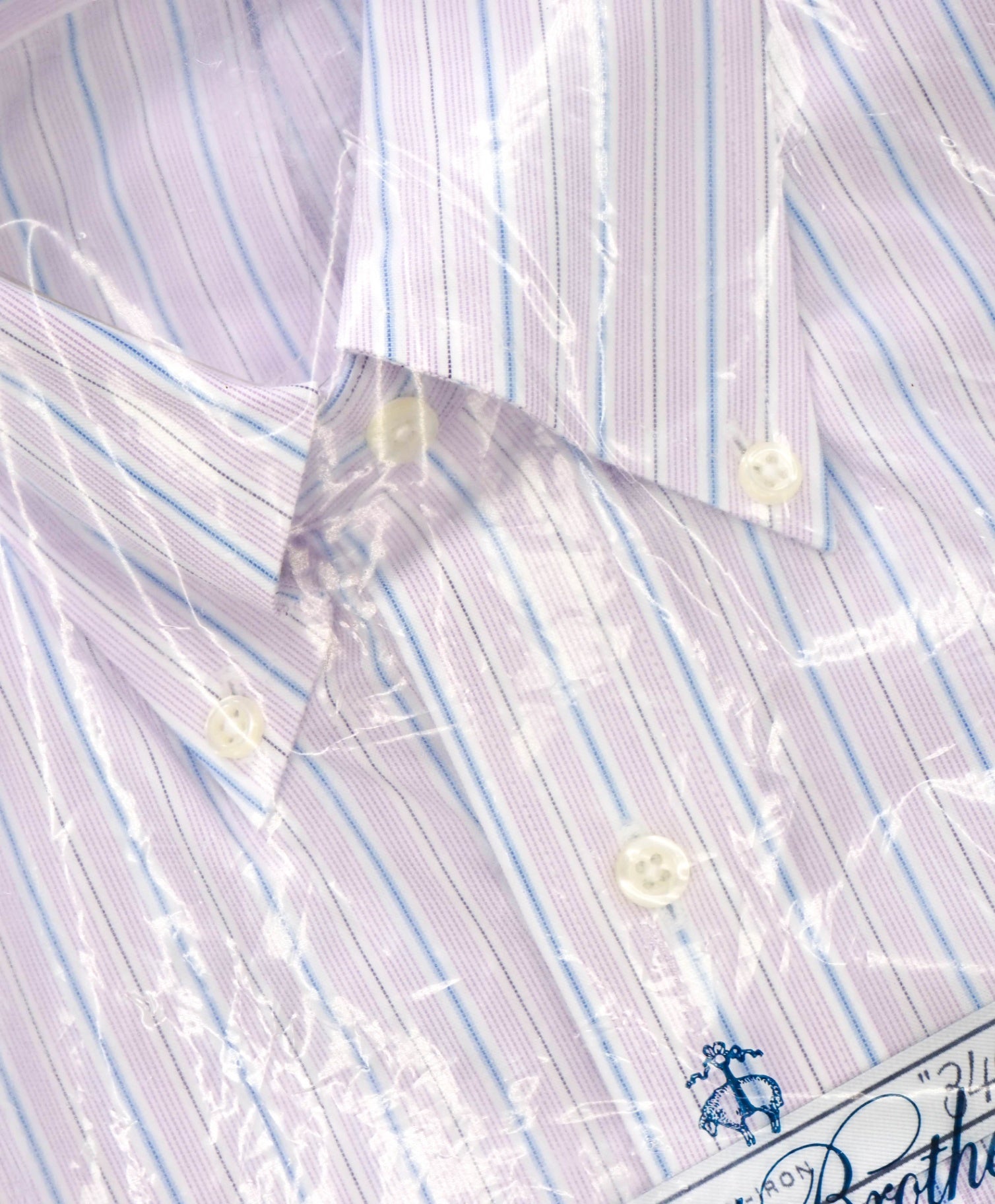 $128 BROOKS BROTHERS - Purple/Blue Stripe NON-IRON "346" SLIM FIT Shirt - 15.5 - 32/33