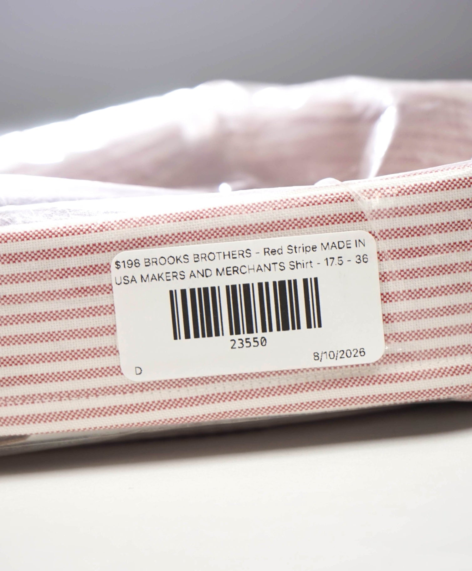 $198 BROOKS BROTHERS - Red Stripe MADE IN USA MAKERS AND MERCHANTS Shirt - 17.5 - 36