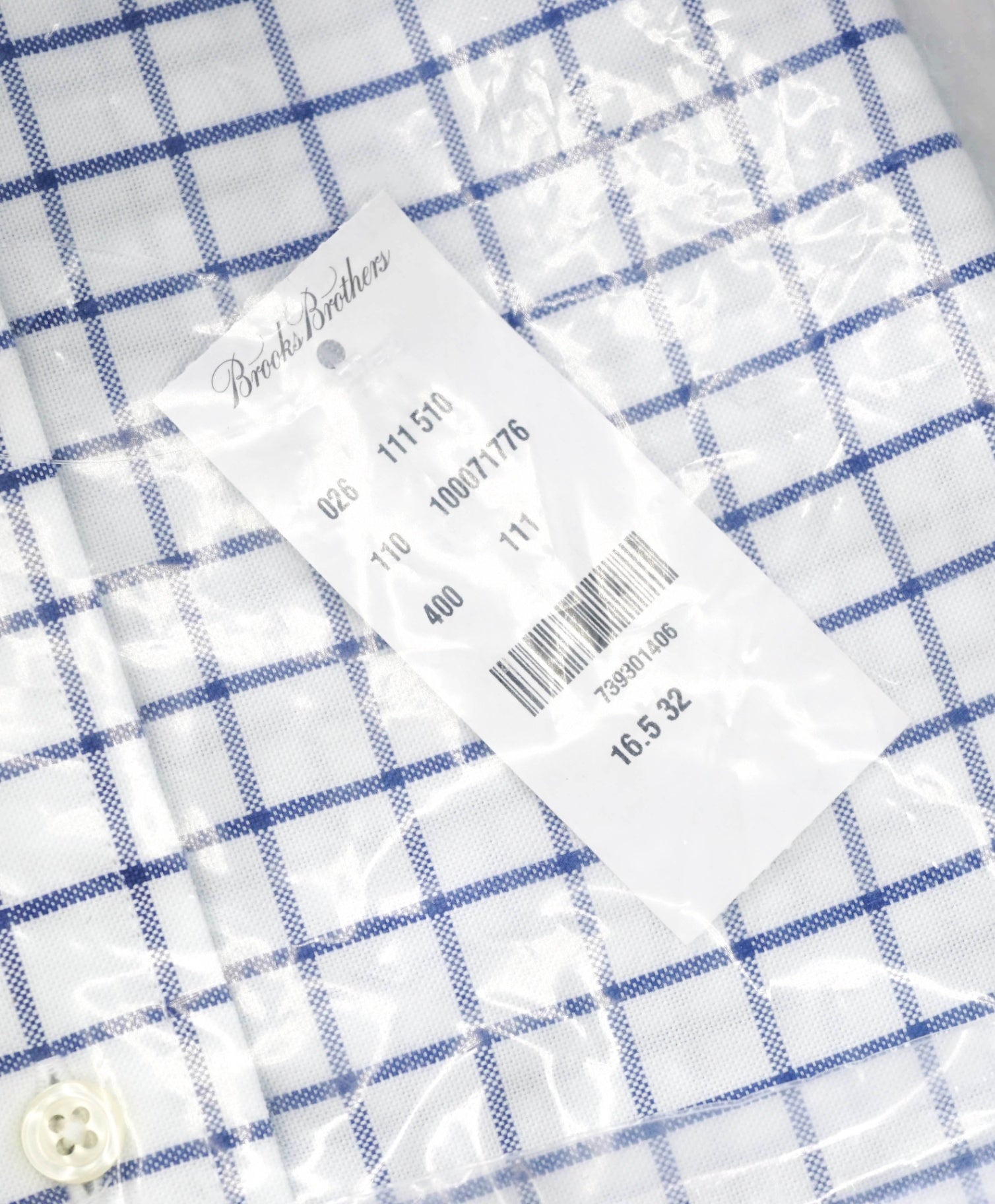 $128 BROOKS BROTHERS - Blue Check NON-IRON MADISON Shirt - 16.5 - 32