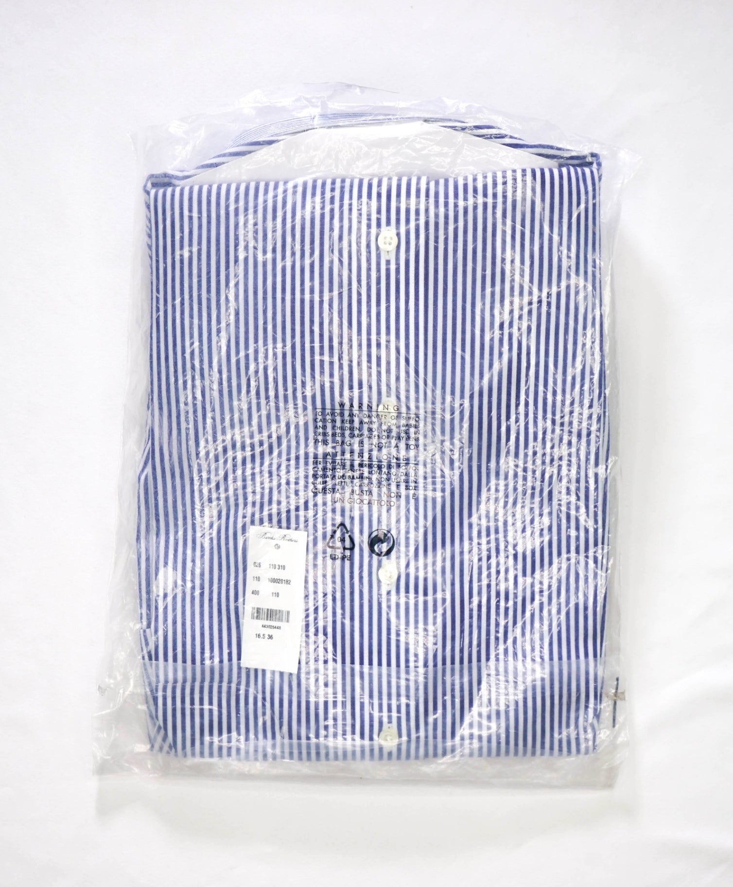$128 BROOKS BROTHERS - Blue Stripe NON-IRON MADISON Shirt - 16.5 - 36