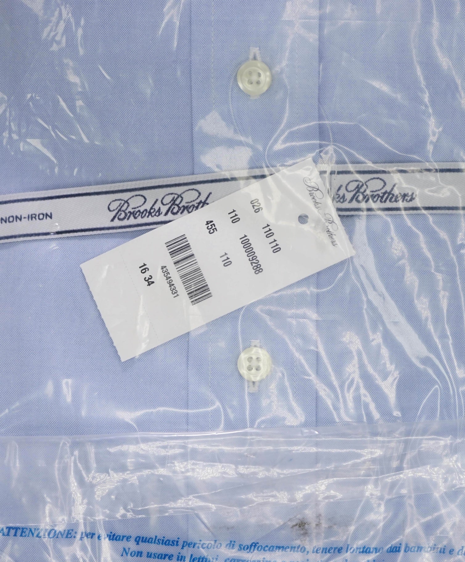 $128 BROOKS BROTHERS - Blue NON-IRON MADISON Shirt - 16 - 34