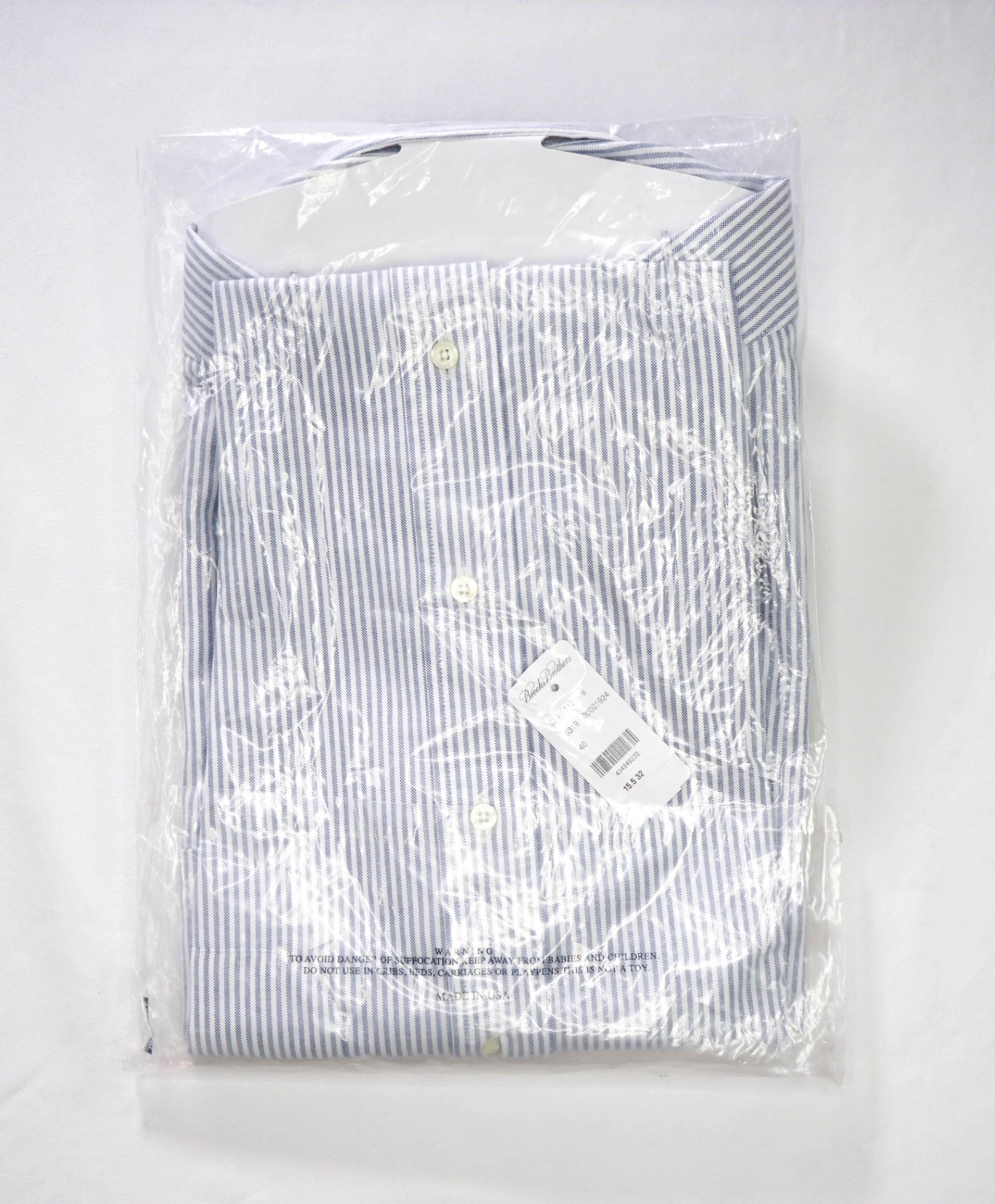 $198 BROOKS BROTHERS - Blue Stripe MAKERS AND MERCHANTS Shirt - 15.5 - 32