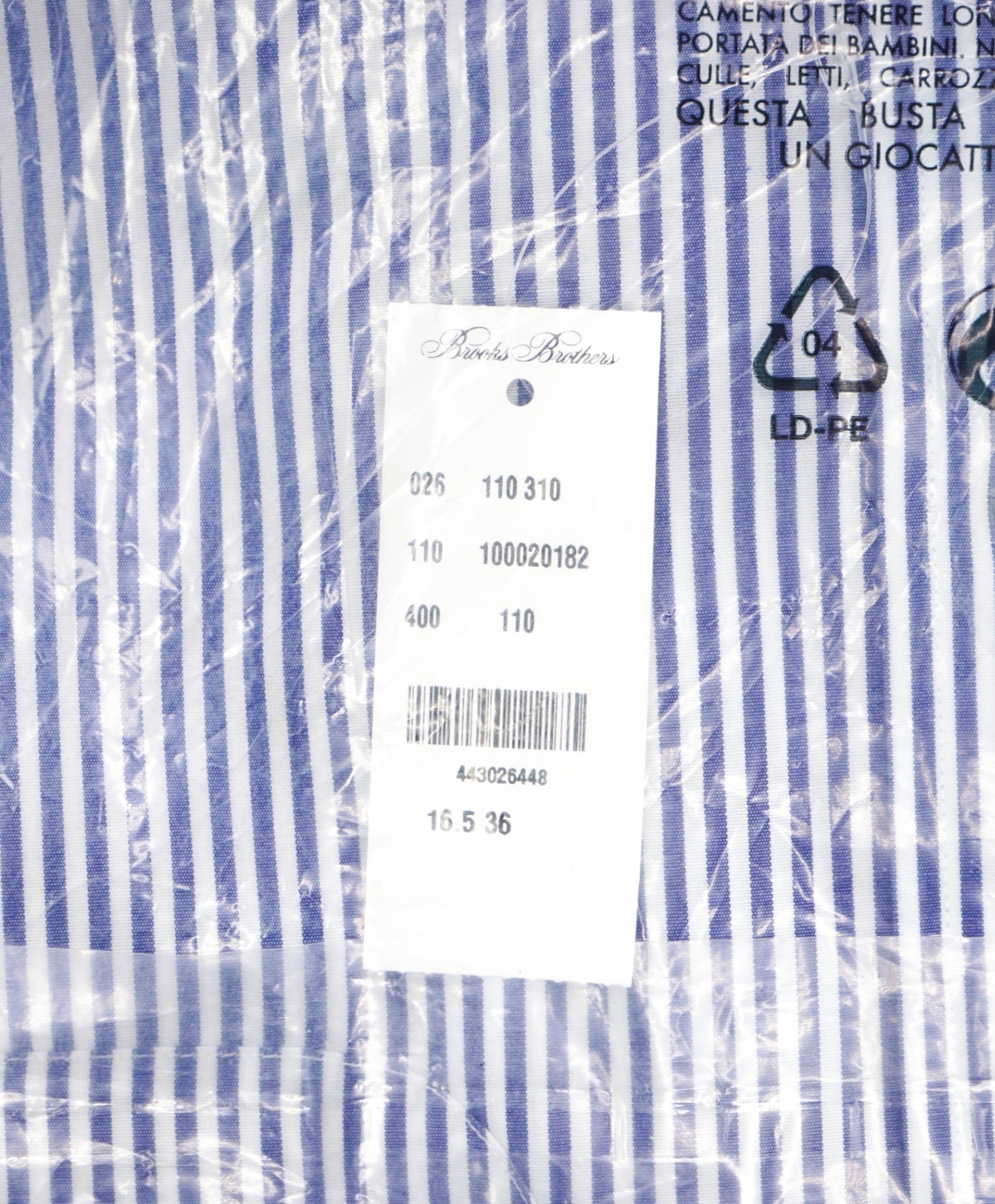 $128 BROOKS BROTHERS - Blue Stripe NON-IRON MADISON Shirt - 16.5 - 36