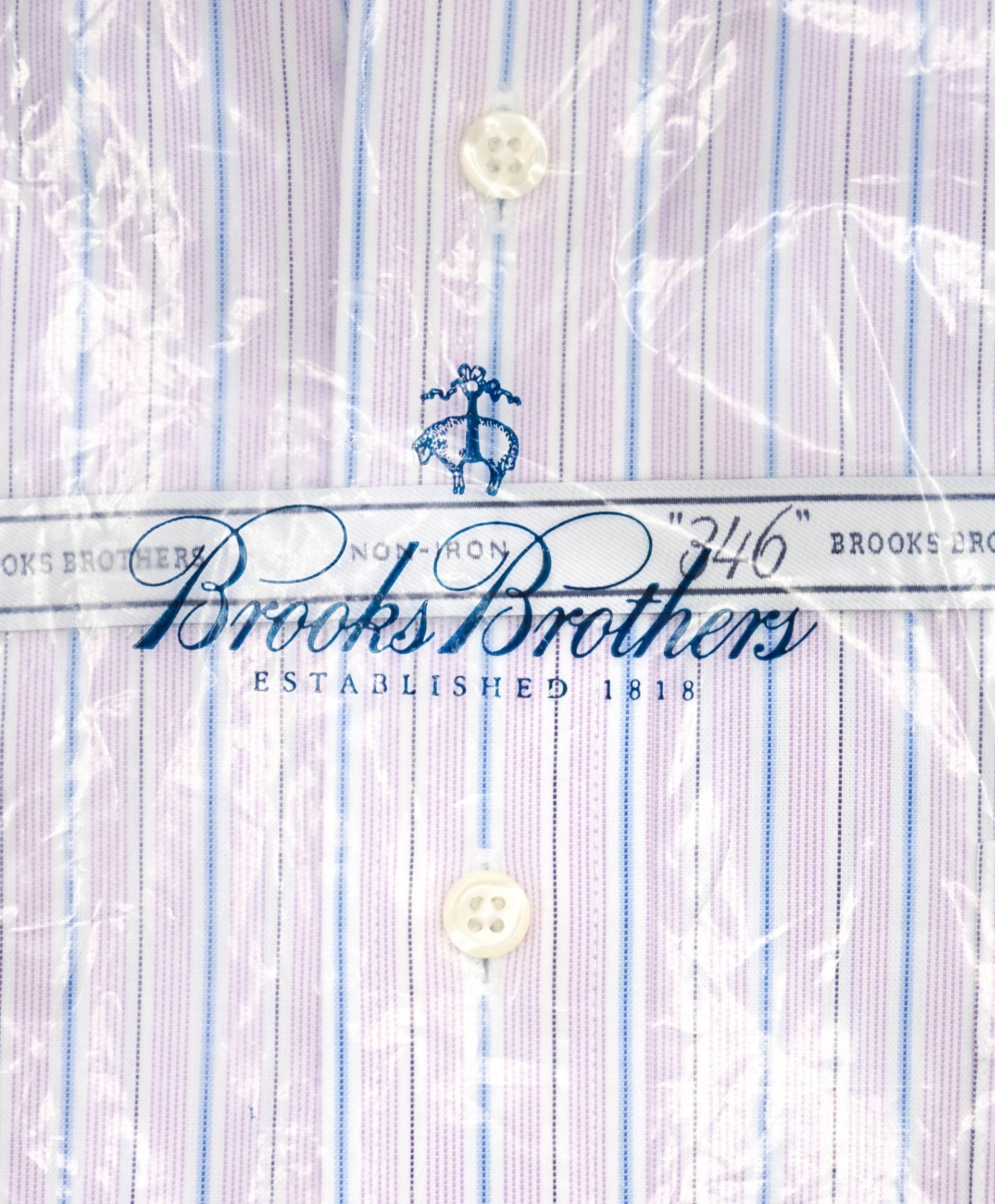 $128 BROOKS BROTHERS - Purple/Blue Stripe NON-IRON "346" SLIM FIT Shirt - 15.5 - 32/33