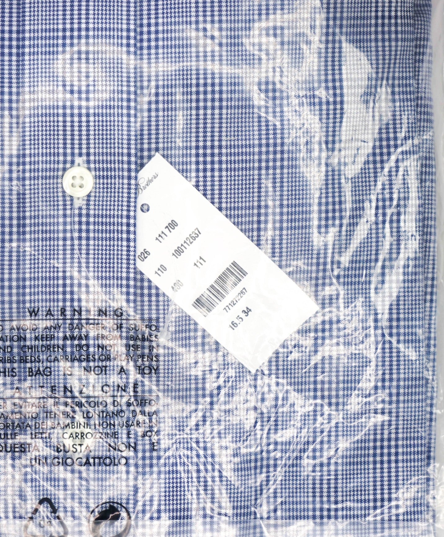$128 BROOKS BROTHERS - Blue Plaid NON-IRON MILANO Shirt - 16.5 - 34