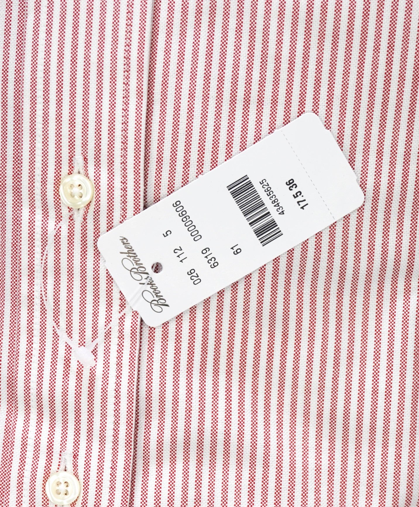 $198 BROOKS BROTHERS - Red Stripe MADE IN USA MAKERS AND MERCHANTS Shirt - 17.5 - 36