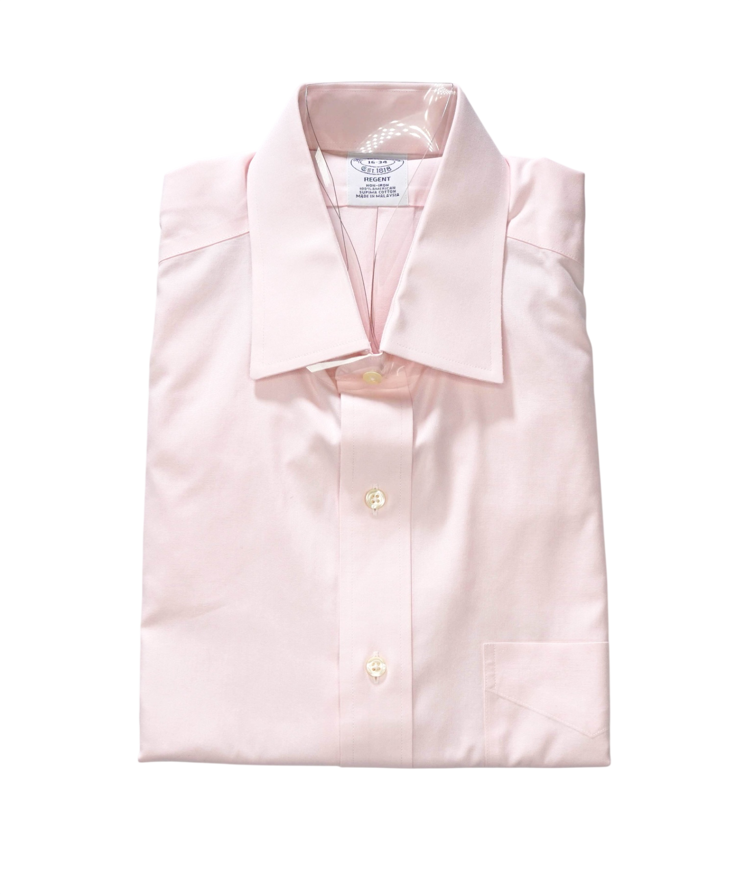 $128 BROOKS BROTHERS - Pink NON-IRON REGENT Shirt - 16 - 34