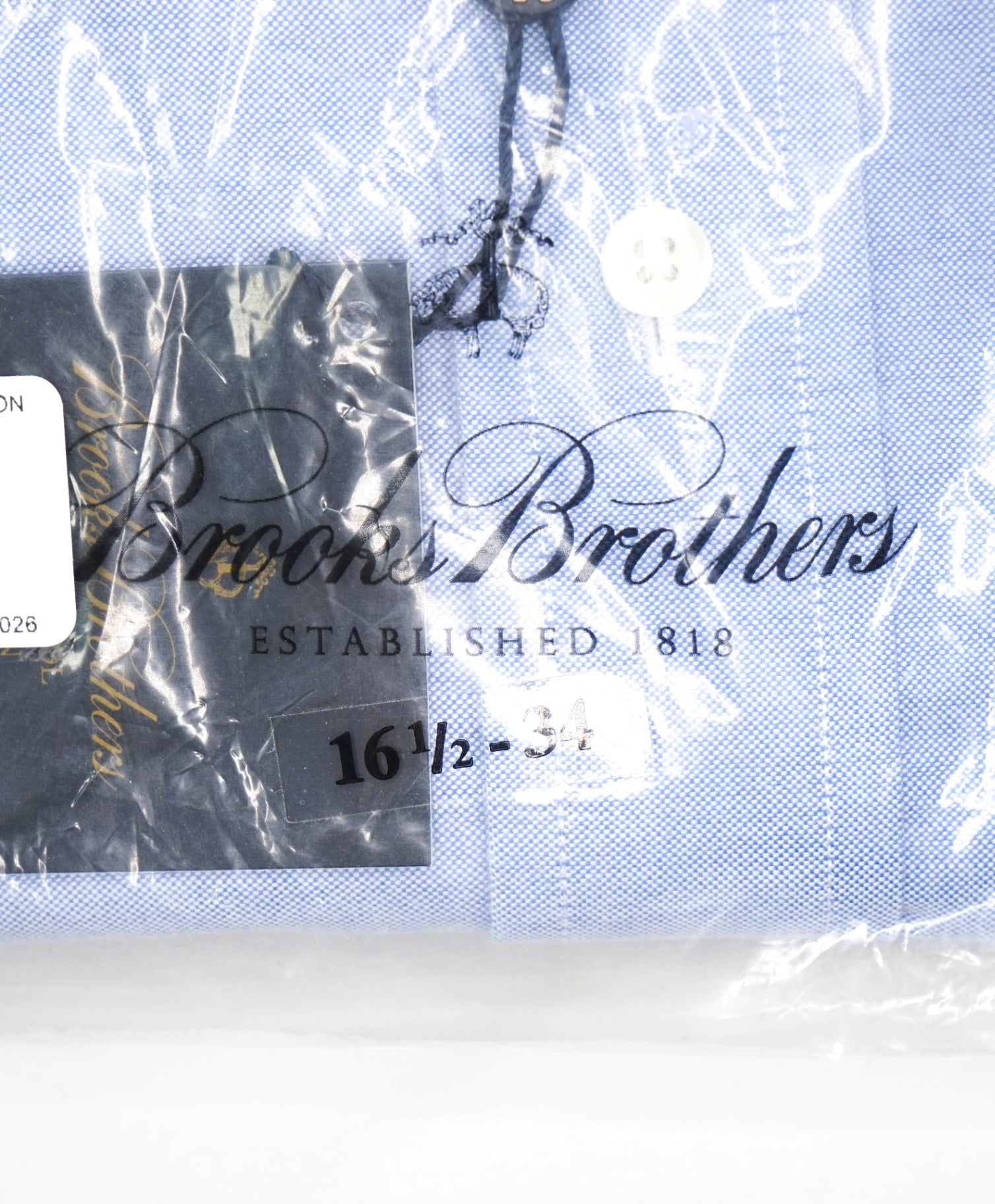 $128 BROOKS BROTHERS - Blue NON-IRON MADISON Shirt - 16.5 - 34