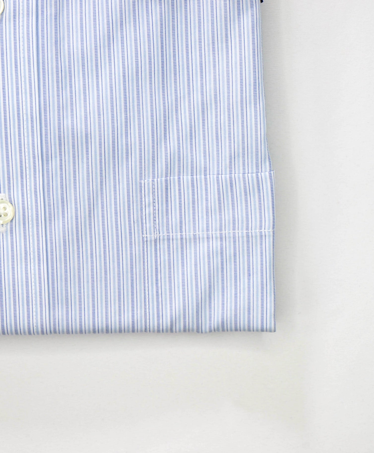$128 BROOKS BROTHERS - Blue Stripe NON-IRON SLIM FIT "346" Shirt - 17.5 - 34/35