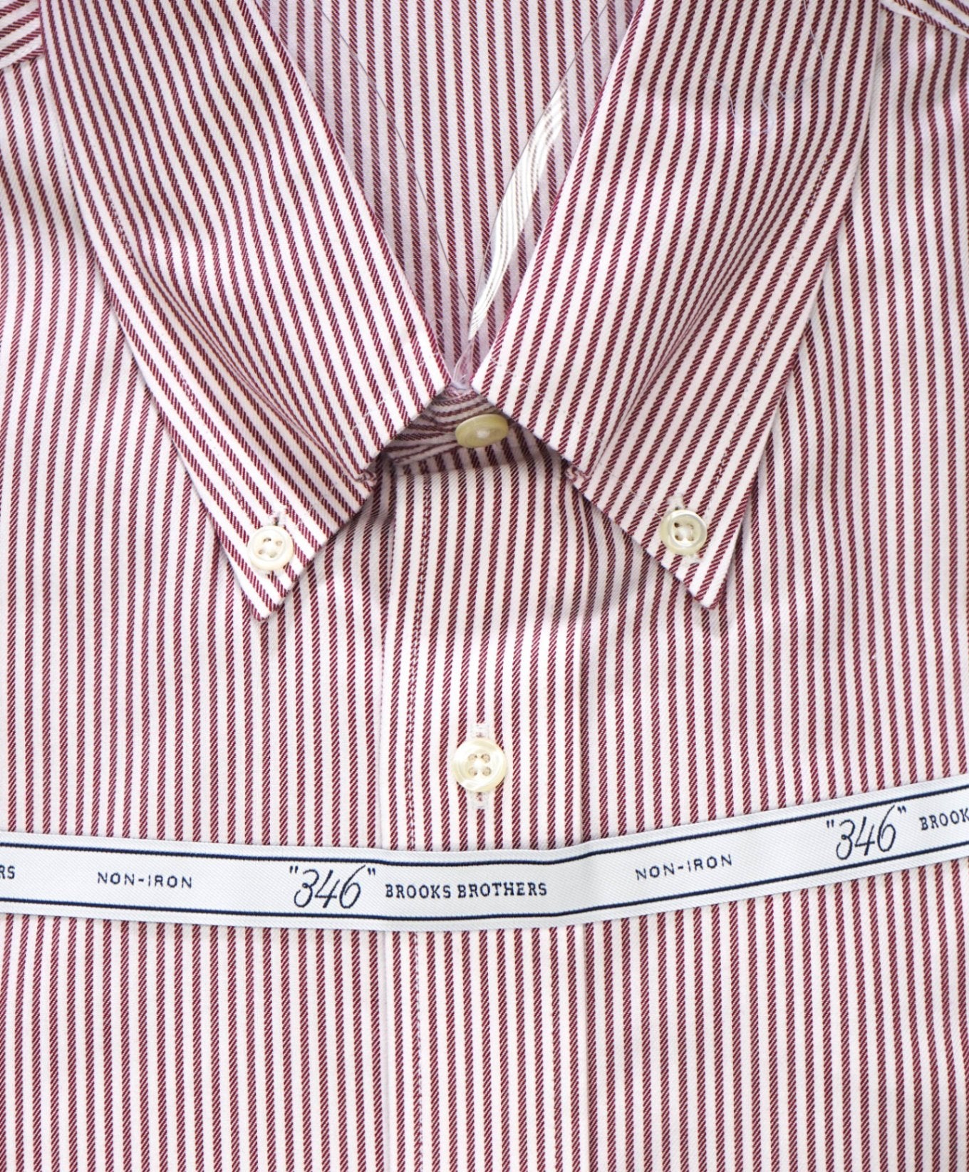 $128 BROOKS BROTHERS - Red Stripe NON-IRON EXTRA SLIM FIT "346" Shirt - 17.5 - 36/37