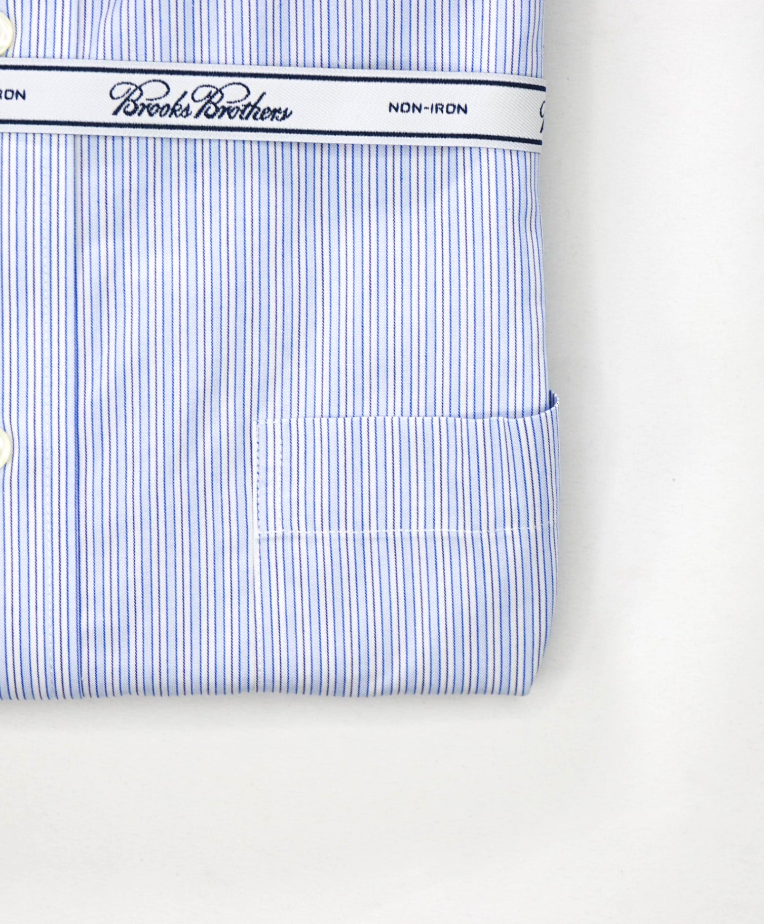 $128 BROOKS BROTHERS - Blue Stripe NON-IRON MADISON Shirt - 17.5 - 37
