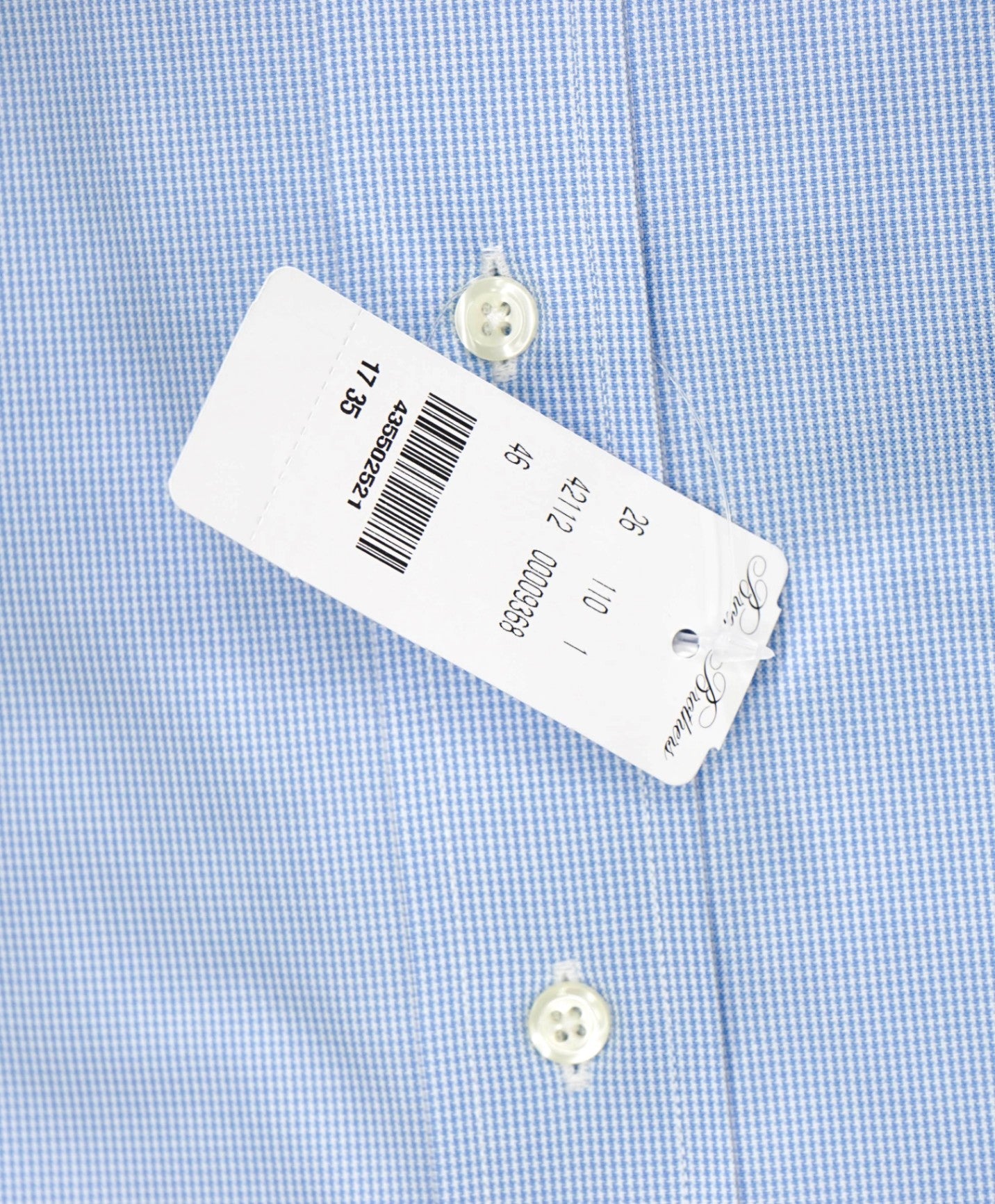 $128 BROOKS BROTHERS - Blue Micro Houndstooth NON-IRON MADISON Shirt - 17 - 35