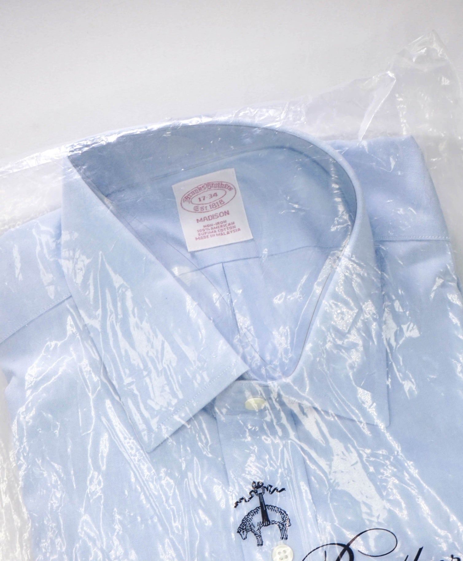 $128 BROOKS BROTHERS - Blue NON-IRON MADISON Shirt - 17 - 34