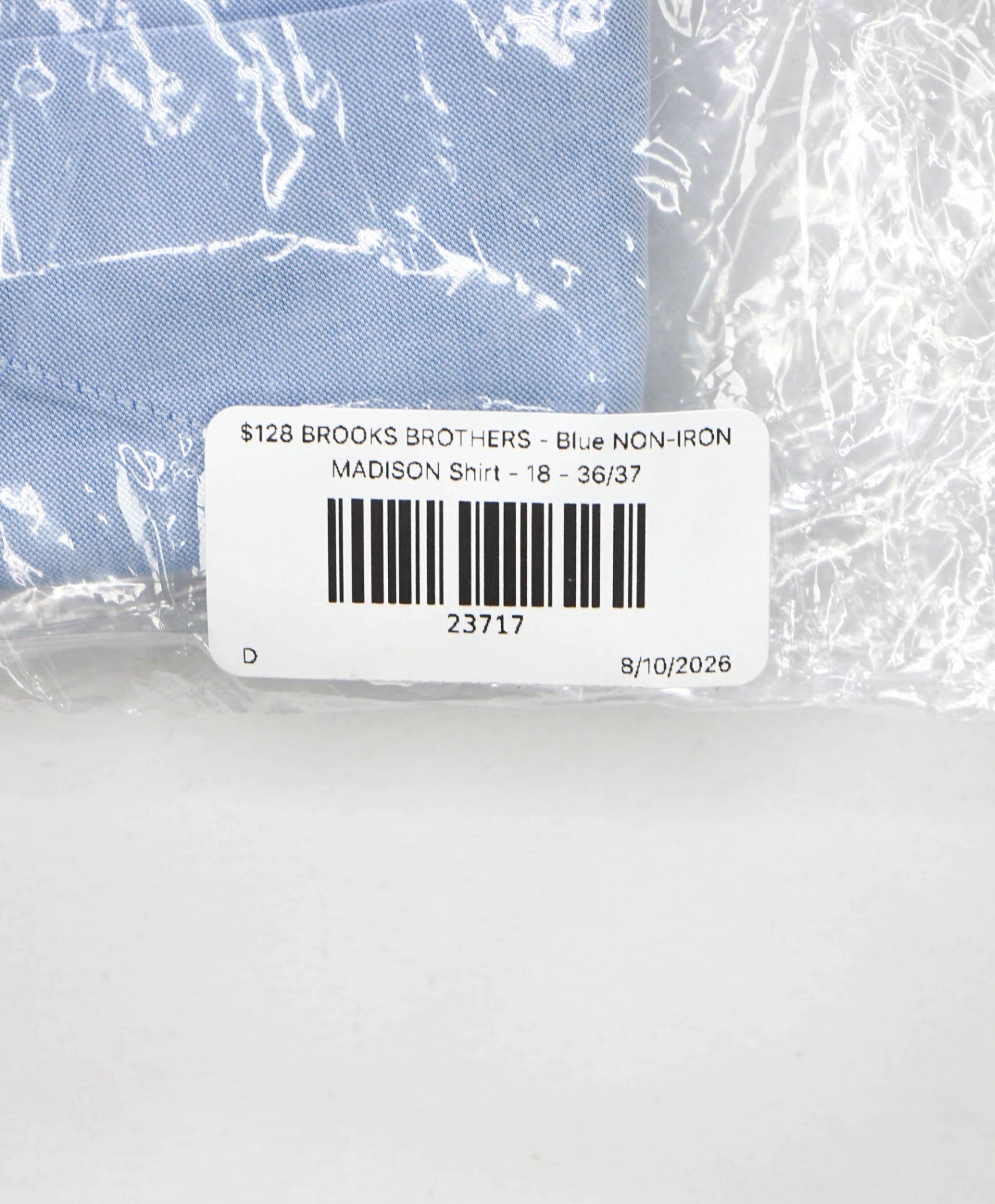 $128 BROOKS BROTHERS - Blue NON-IRON MADISON Shirt - 18 - 36/37