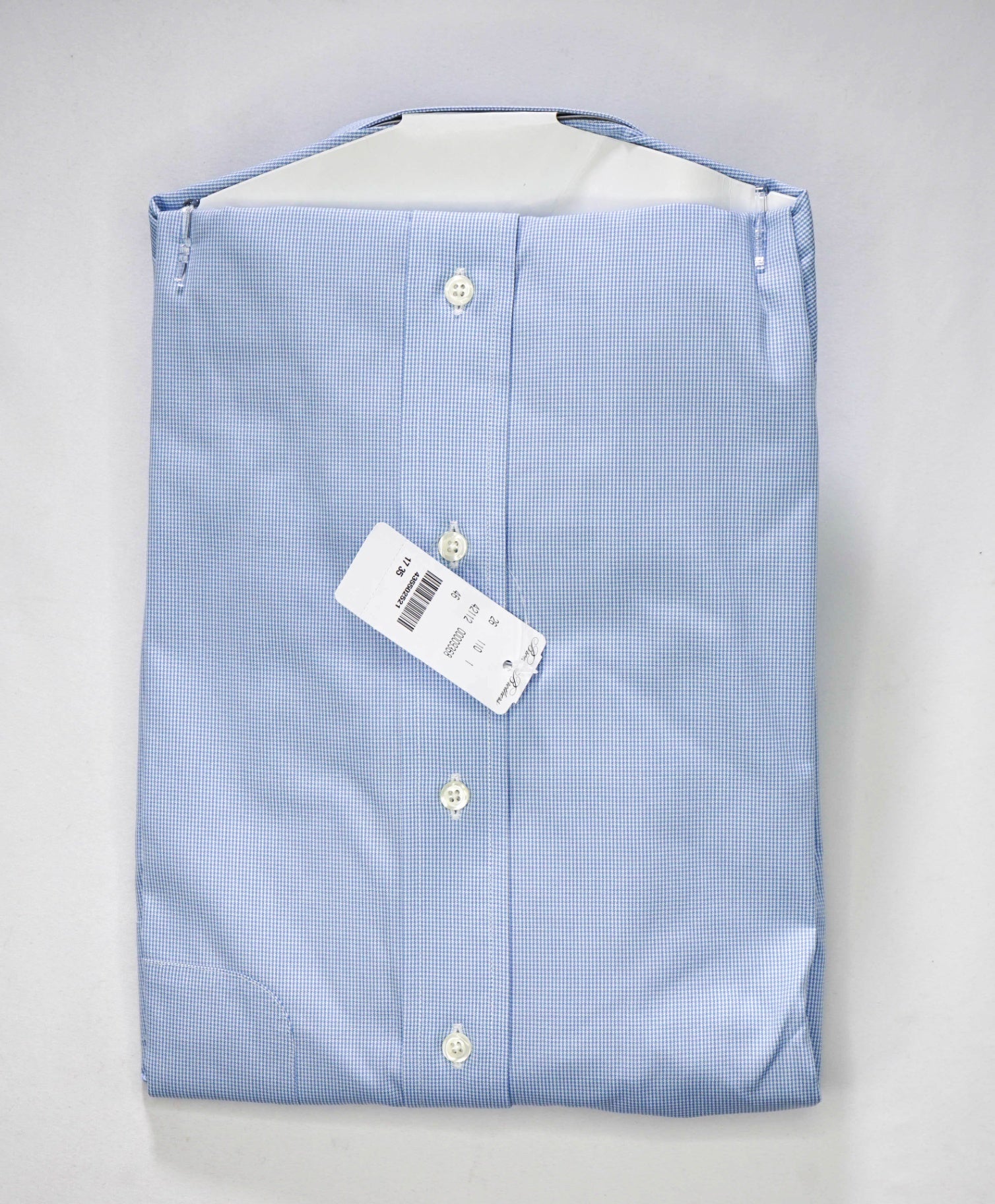 $128 BROOKS BROTHERS - Blue Micro Houndstooth NON-IRON MADISON Shirt - 17 - 35