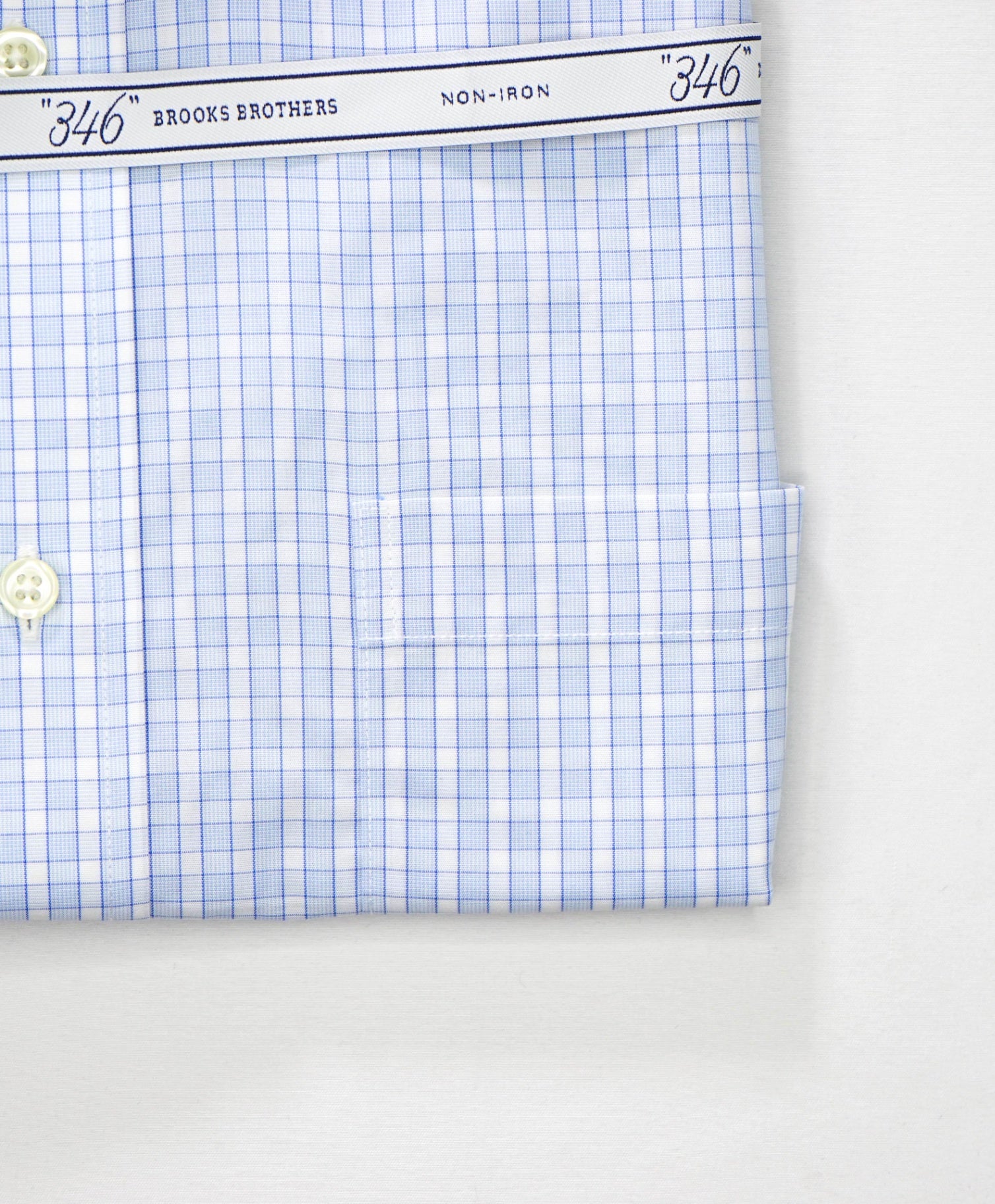 $128 BROOKS BROTHERS - Blue Plaid NON-IRON EXTRA SLIM FIT "346" Shirt - 16 - 32/33